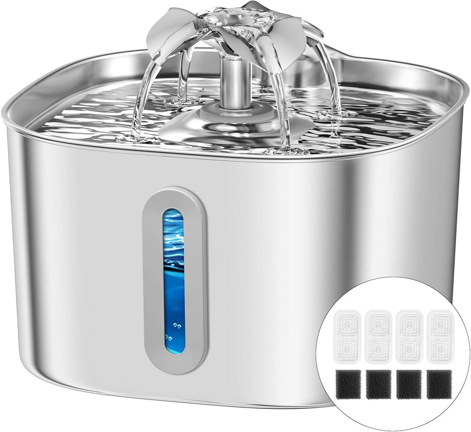 108oz/3.2L Cat Water Fountain, MOGOBABA Stainless Steel Cat Fountain