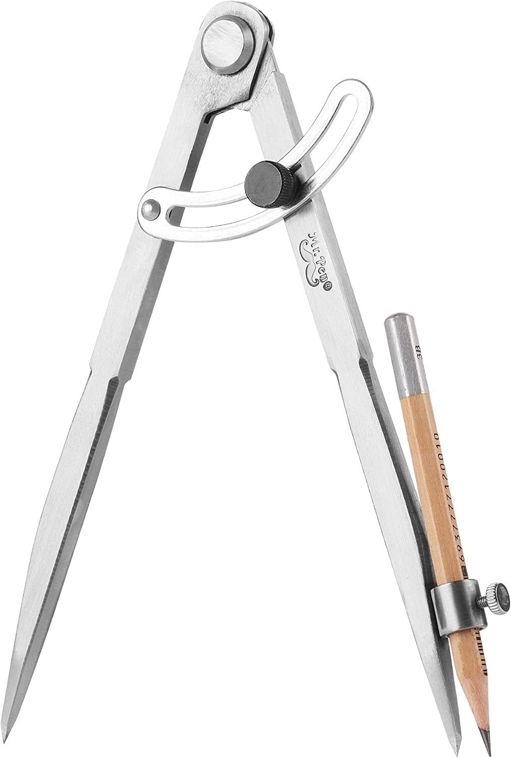 Mr. Pen- Professional Compass for Woodworking, 8 Inch Compass with Wing, Large Compass for Geometry, Compass Drawing Tool, Woodworking Compass, Pencil Compass for Carpenter, Drafting, Drawing Compass