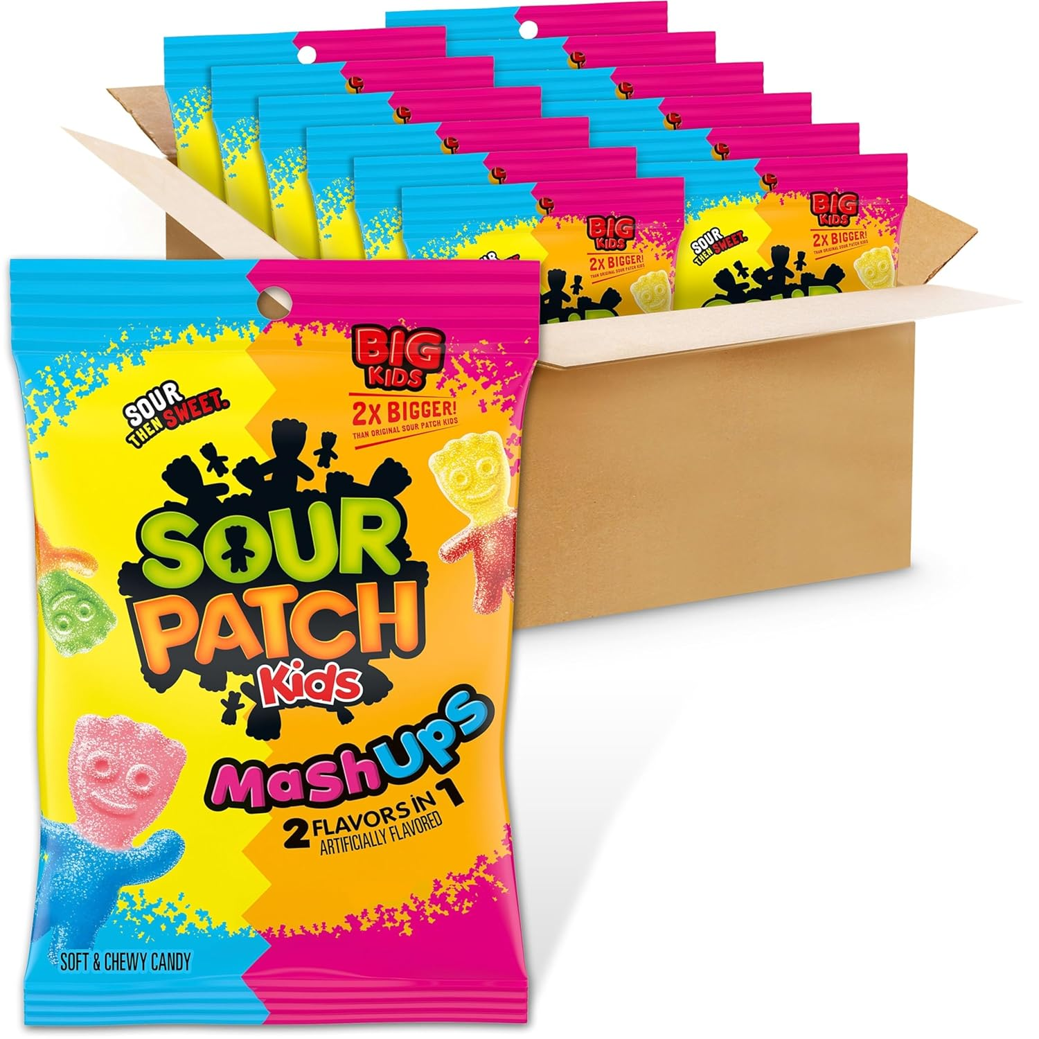 Mashups 2 Flavors in 1 Soft & Chewy Candy, Bulk Candy, 12 - 8 Oz Bags