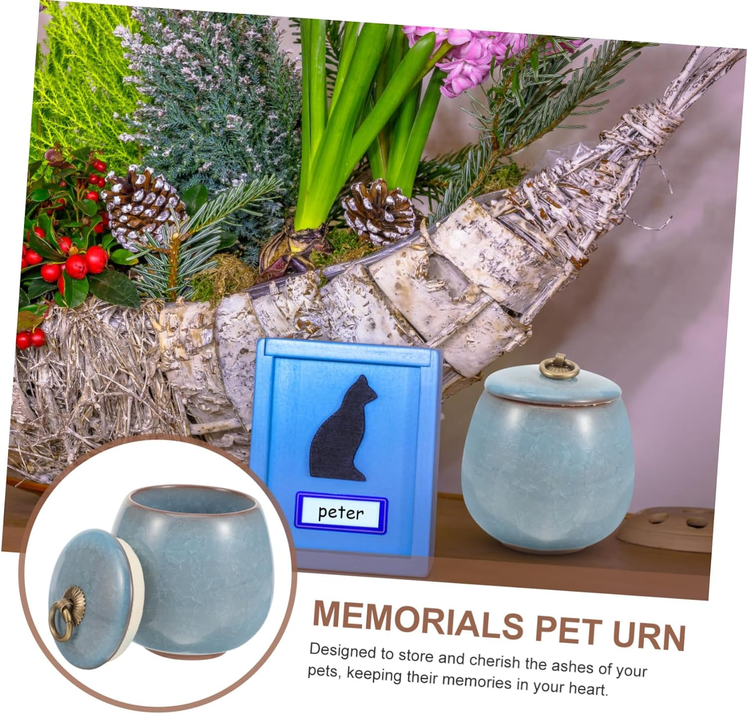 minkissy Pet Urn Urns Pet Cremation Urn Small Urn Dog Ashes Urn Medium Urn Do... - Picture 4 of 12