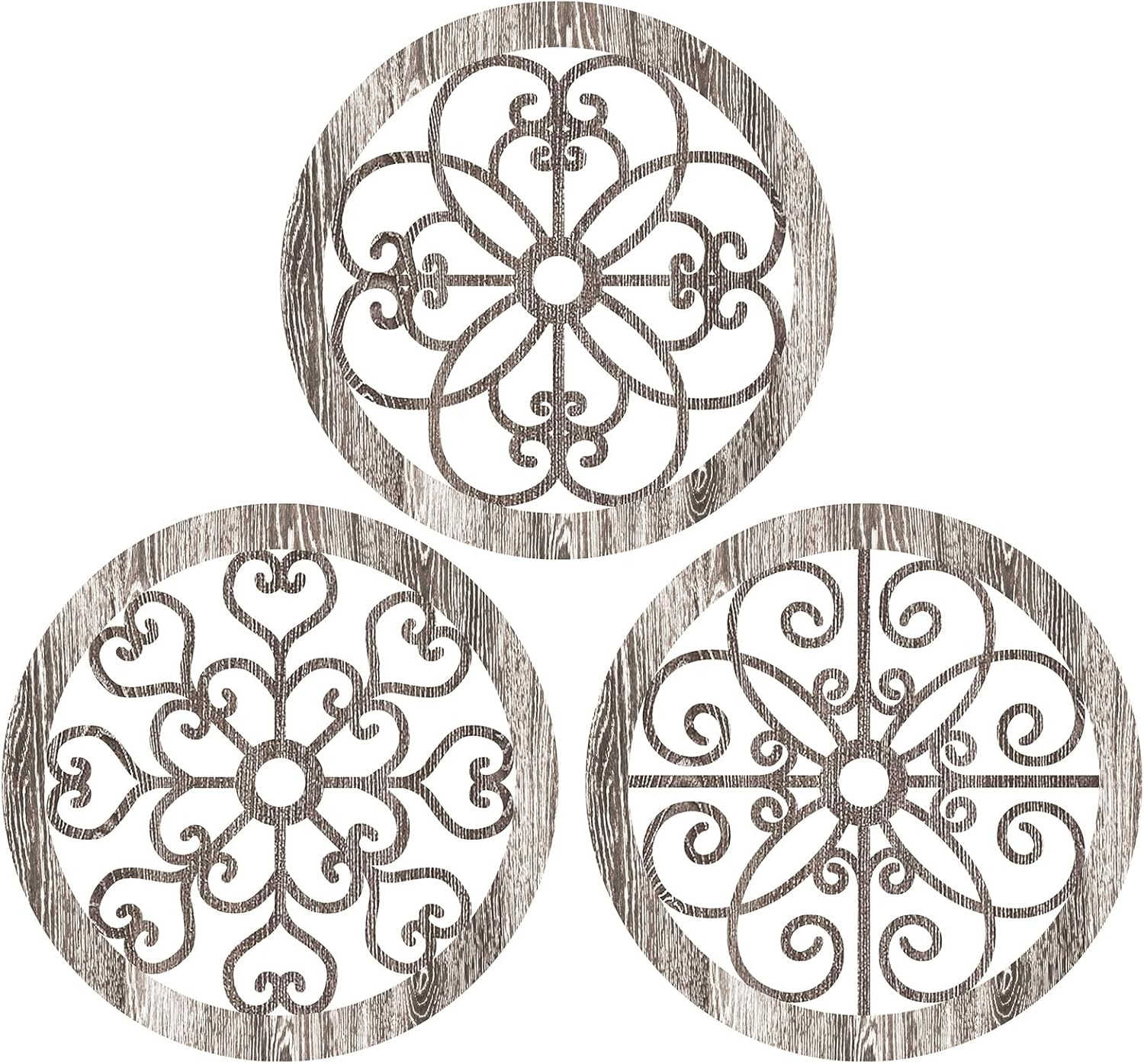 3 Pieces Thicken Rustic Wall Decor Farmhouse Wall Art Decor Wood Hanging Decoration for Living Room Bedroom Home Indoor Outdoor Office(Popular Style)