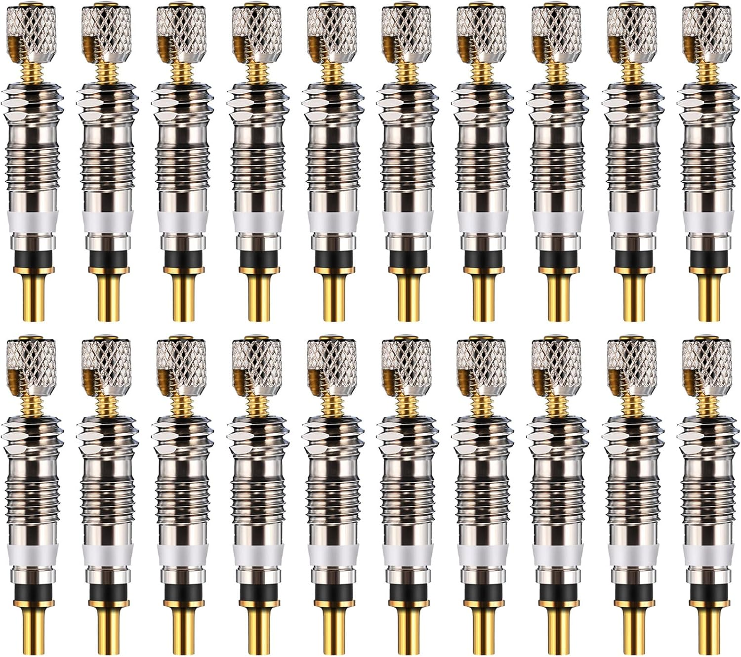 20 Pieces Presta Valve Core Bike Replacement Brass Tubeless Core for Tubeless Road MTB Bike, Stan'S, Vittoria, Continental, Kenda and Mor