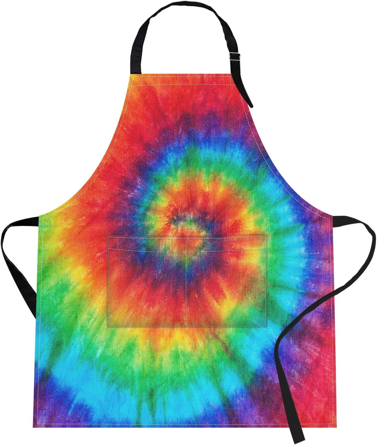 Apron Home Kitchen Cooking Baking Gardening for Women Men with Pockets Tie Dye 32X28 Inch