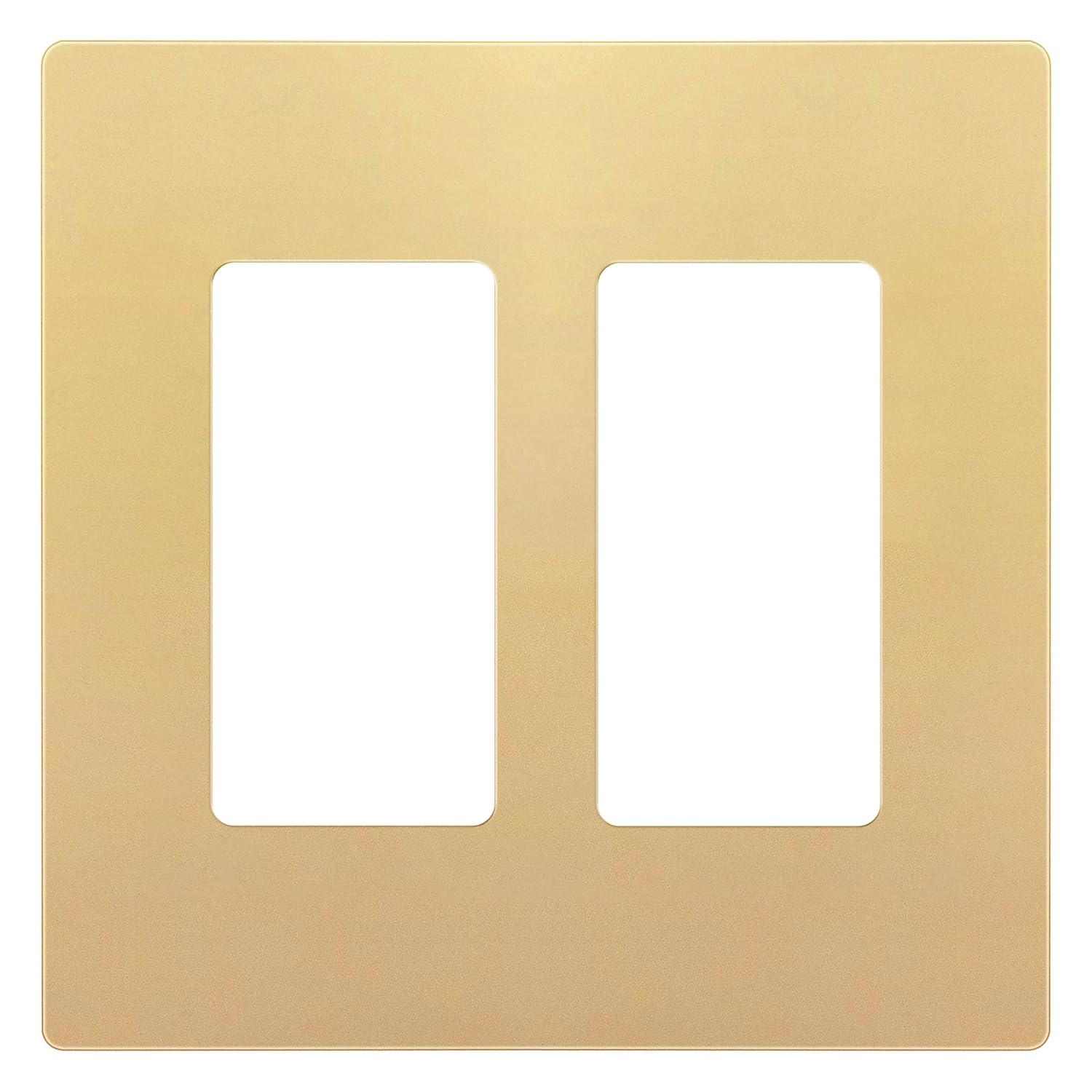 Gold Screwless Wall Plate - Child Safe 2-Gang Outlet Cover, Unbreakable Design