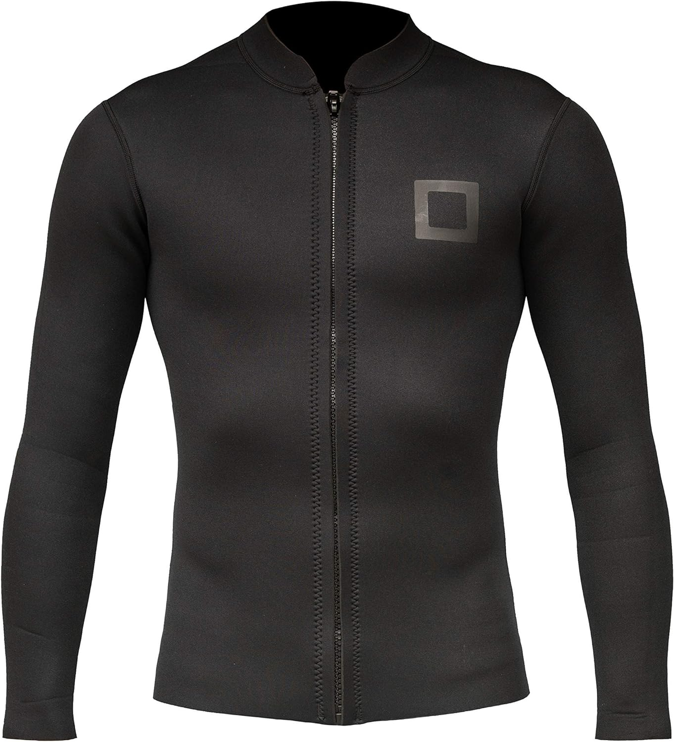 Mens Wetsuit Top Jacket - Neoprene Long Sleeve for Warmth & Comfort - Surfing, Snorkeling, All Watersports - with Extended Back Flap and Durable YKK Locking Front Zipper