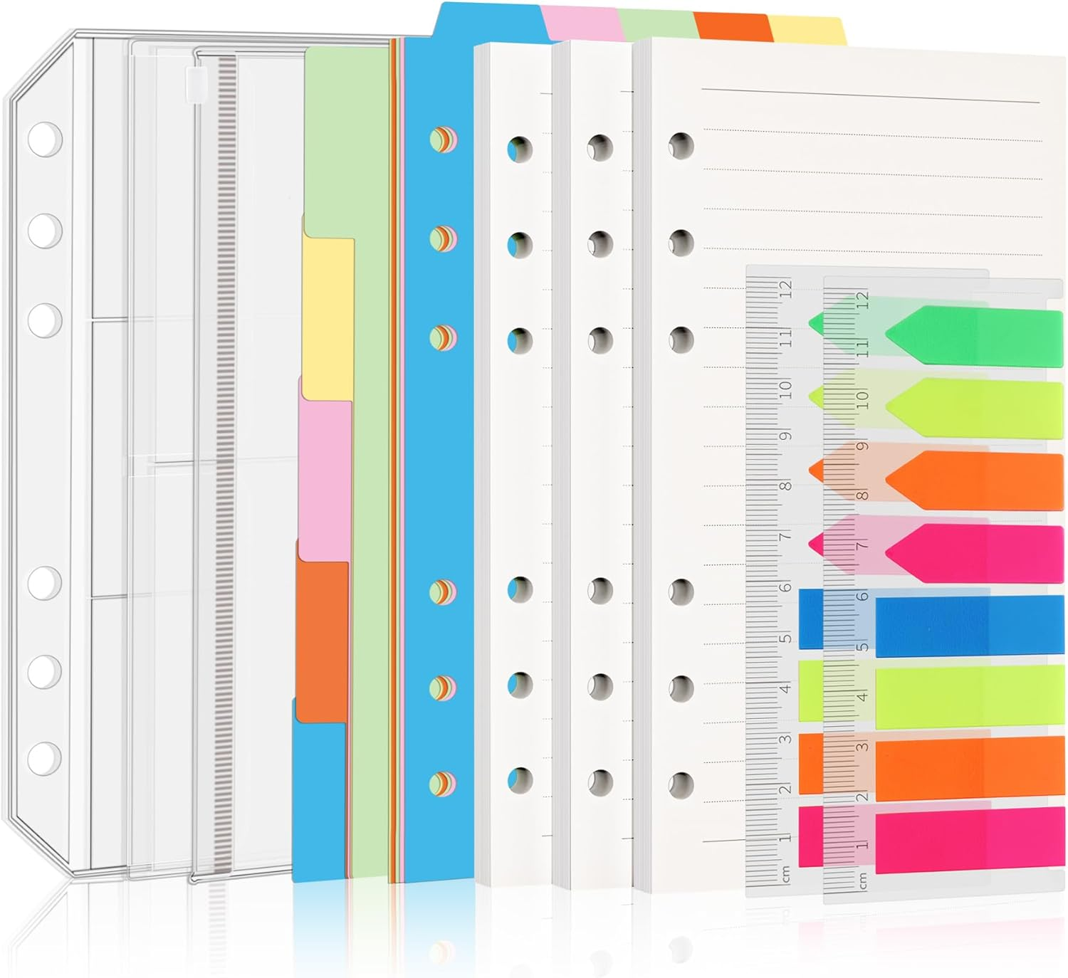 binder inserts for cards A6 Refill Paper Planner Inserts for A6 6 Ring Notebook Binder, 135 Sheets  Lined