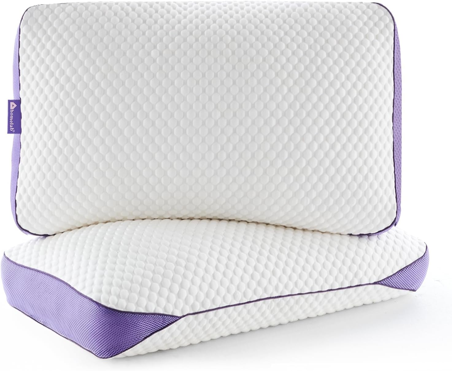 Adjustable Shredded Memory Foam Pillows Queen Size, Cooling Bed Pillows for Sleeping with Removable Cover, Medium Pillows for Side Stomach & Back Sleepers, 2 Packs 20