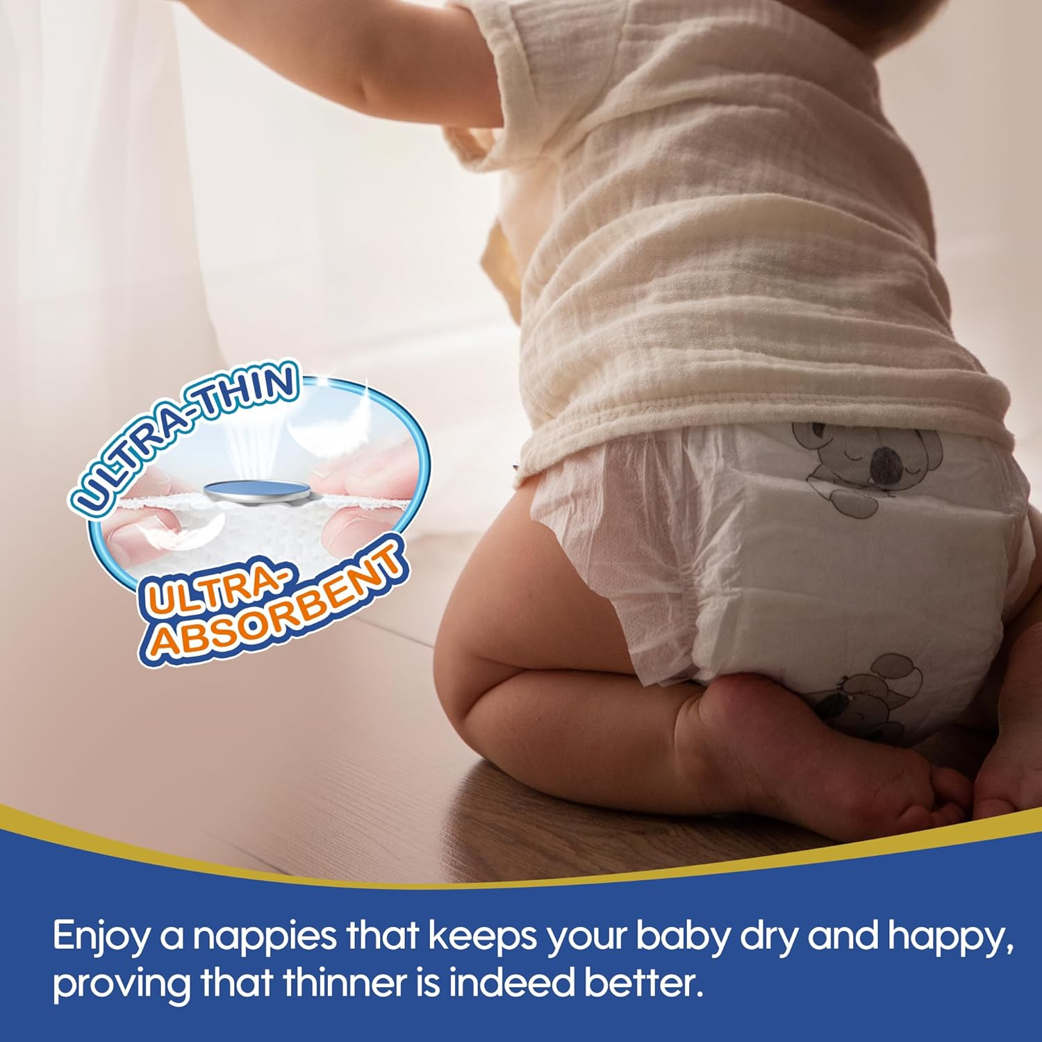 AIWIBI Baby Nappies Size 2 (4-8kg), 144 Count, Light Feather Series Premium N... - Picture 5 of 15