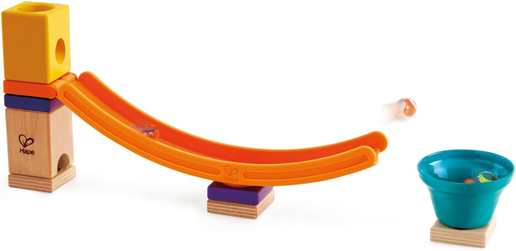 Quadrilla Mega Skatepark Marble Run Attachment, 17 Pieces, Multicolor