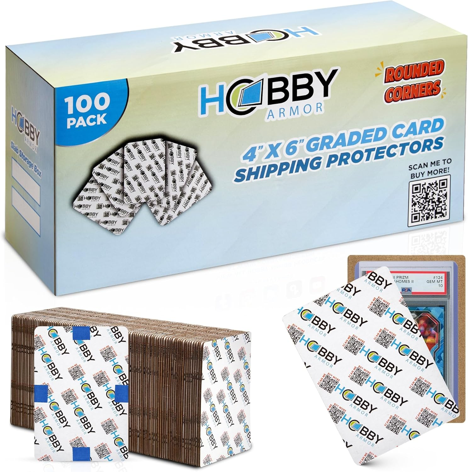 100 Pack Graded Trading Card Shipping Protector by Hobby Armor, 4
