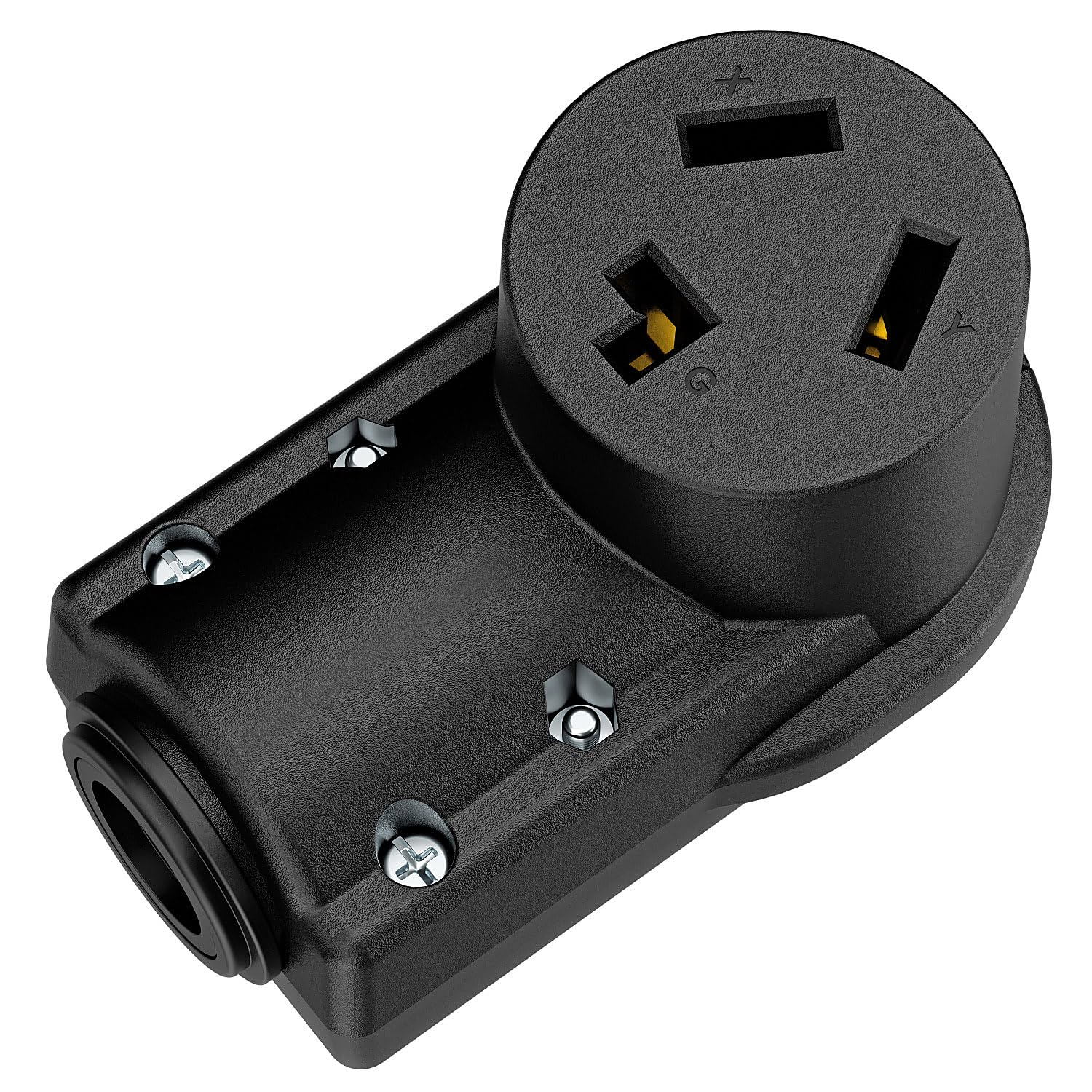 NEMA 10-30R Plug,10-30 30A/125/250V Female Connector, (ETL Certified) 30Amp 125/250Volt Cord End Socket, Female 30A Dryer Receptacle, Heavy Duty, Black.