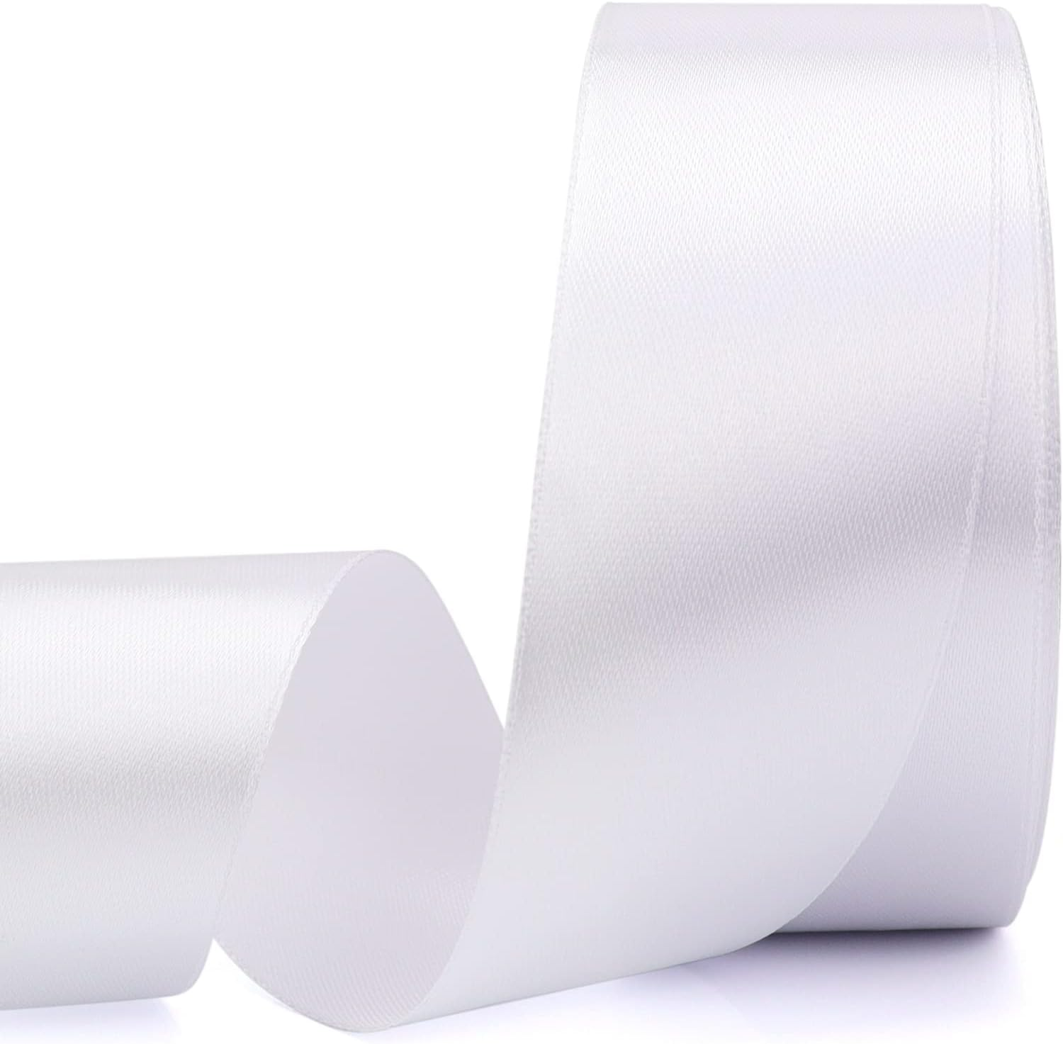 1-1/2 Inch, White Ribbon for Gift Wrapping 50 Yards Perfect Wedding Party Wreath Sewing DIY Hair Accessories Decoration Floral Hair Balloons Other Projects