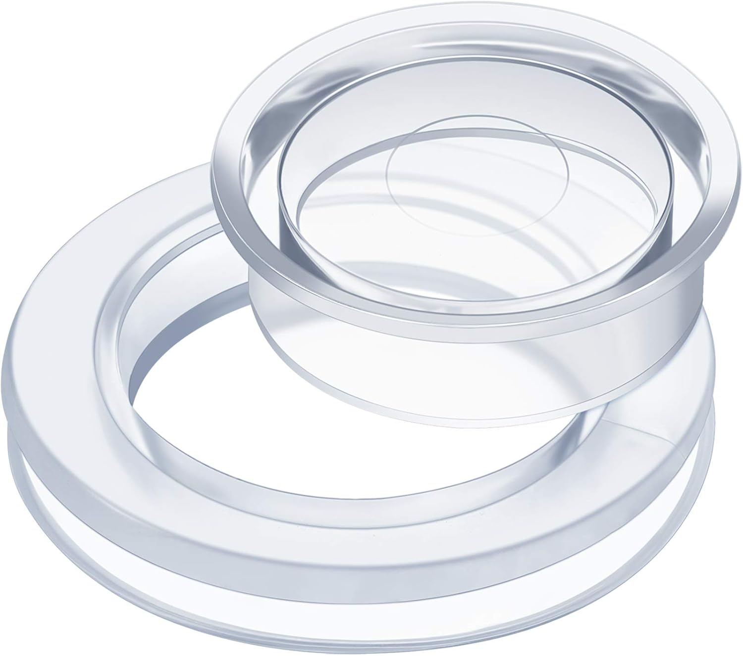 2 Inch Patio Table Umbrella Hole Ring with Cap Set Silicone Transparent Umbrella Thicker Hole Ring Plug and Cap Set for Outdoor Patio Garden Beach Table Umbrella Plug (Clear,1 Set)