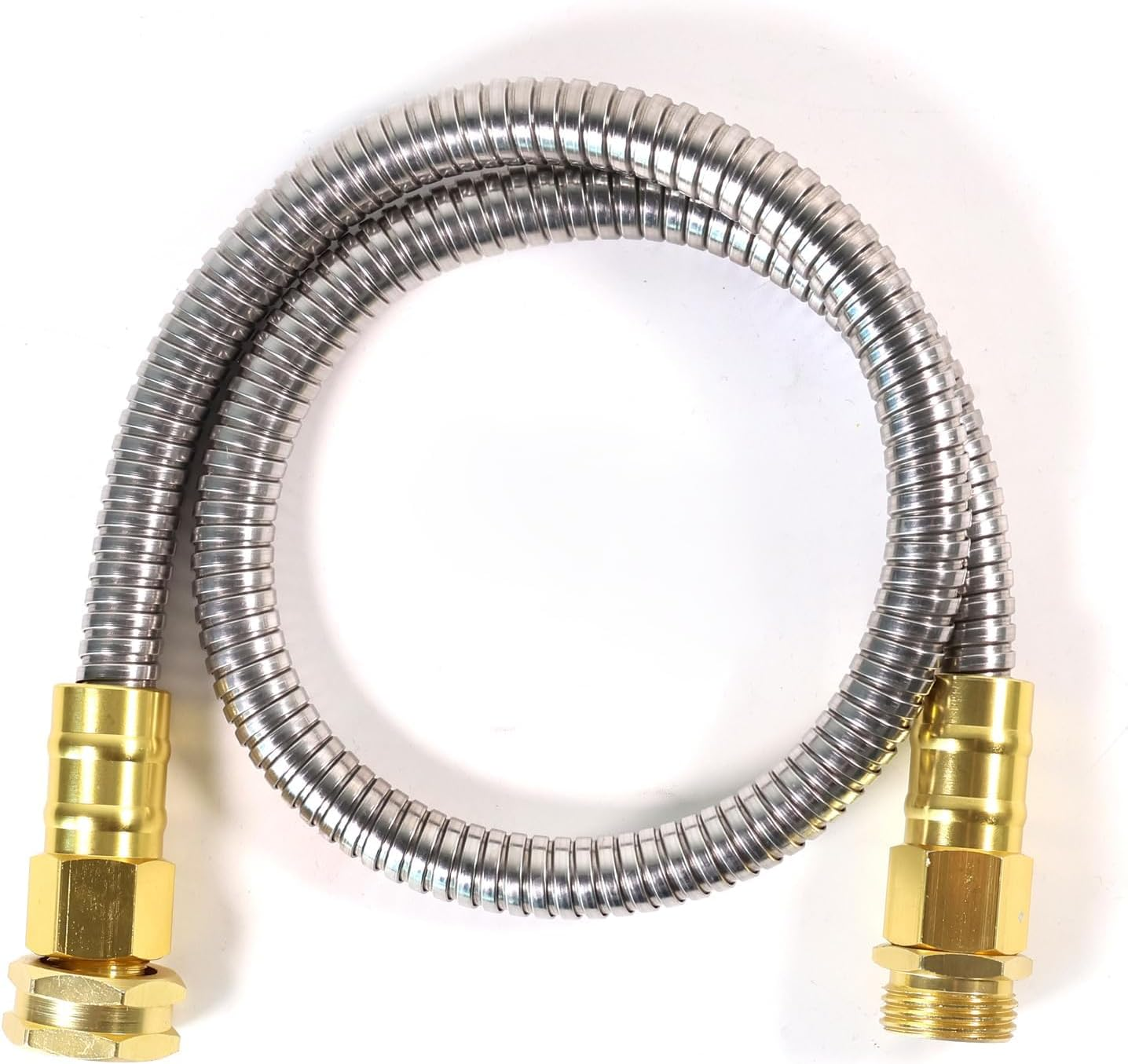 Short Metal Garden Hose 3 ft – 304 Stainless Steel Water Hose Leader, Flexibl...