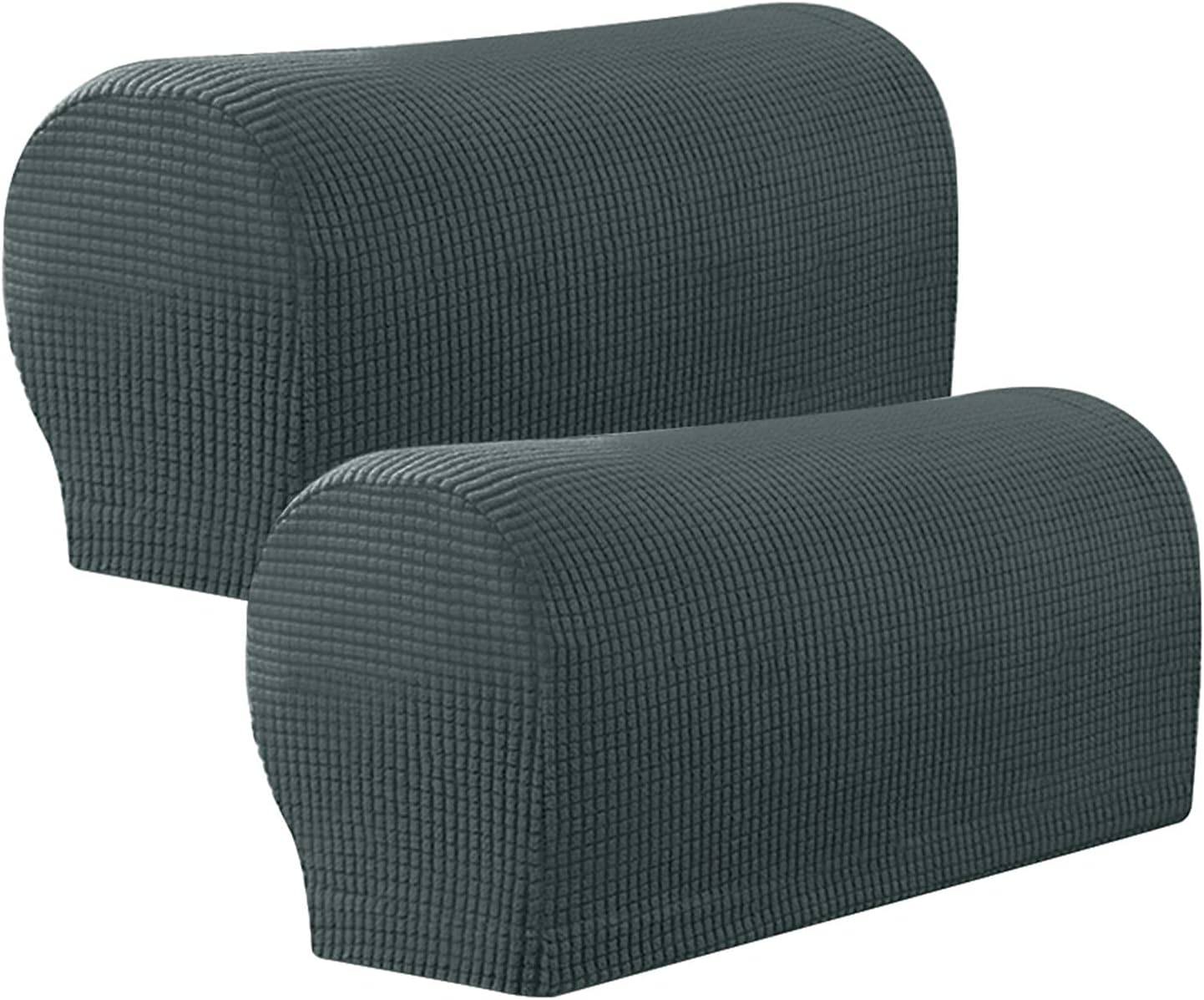 Stretch Armrest Covers Armchair Slipcovers,2Pcs Waterproof Polyester Sofa Armrest Covers,Washable Armchair Slipcover Arm Cover Furniture Protector for Sofa Chair Recliner(Dark Grey)