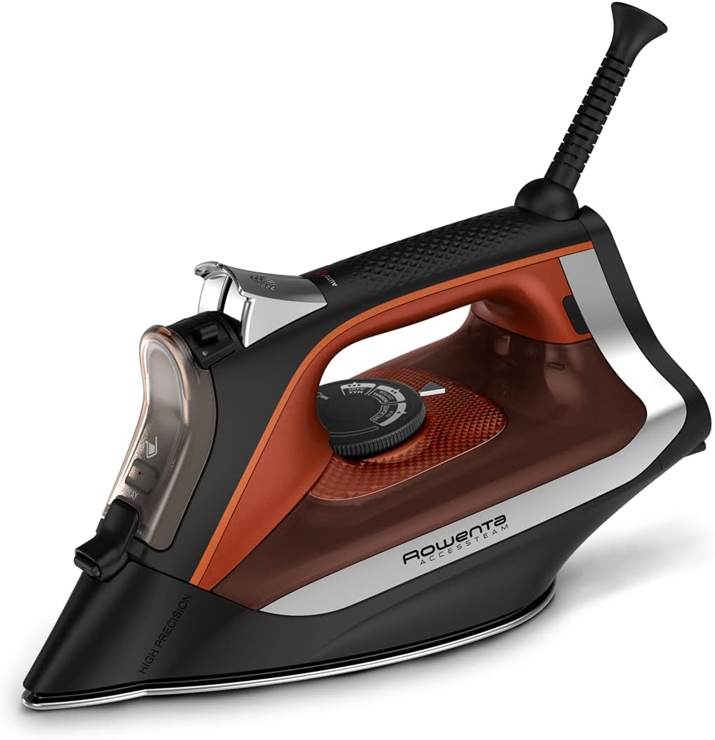 Iron Steamer for , Stainless Steel Soleplate Steam Iron, Microsteam Holes, 1700 Watts, Lightweight, Auto-Off, Black, DW2360