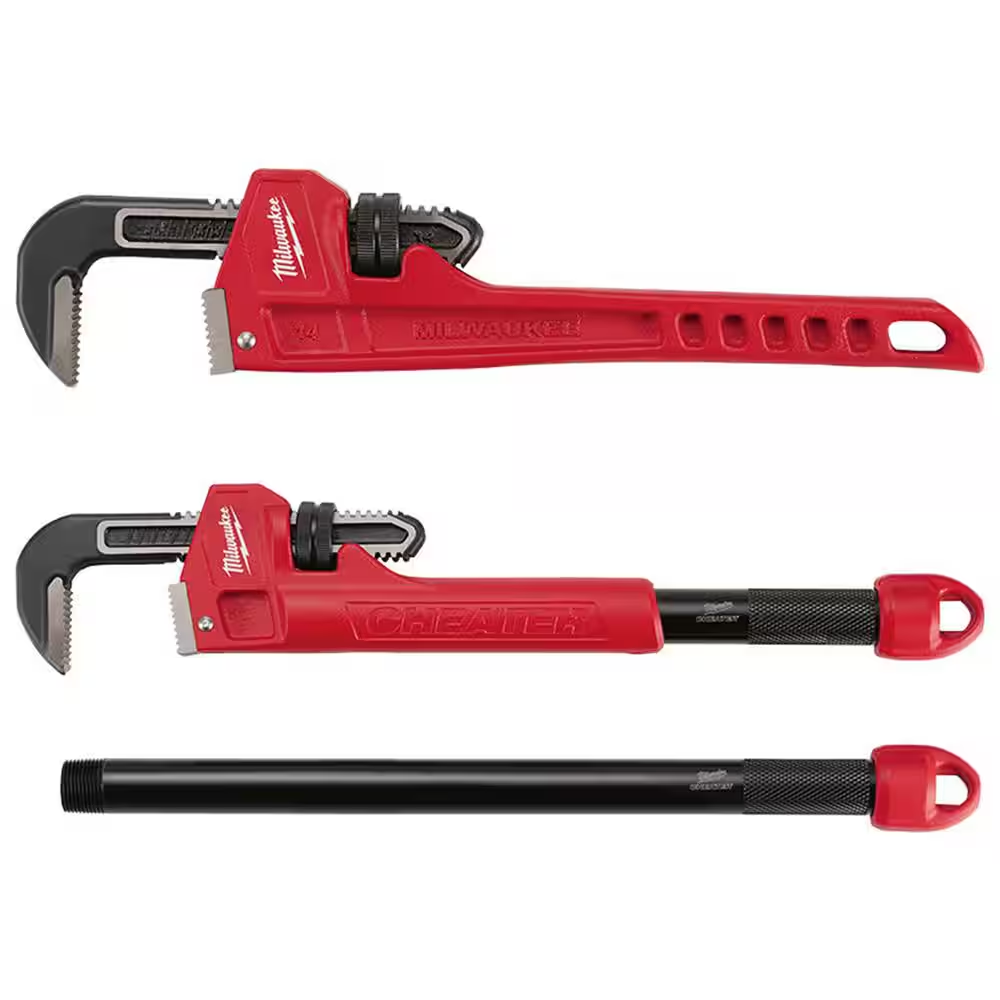 14 In. Steel Pipe and Cheater Pipe Wrench Set (2-Piece)