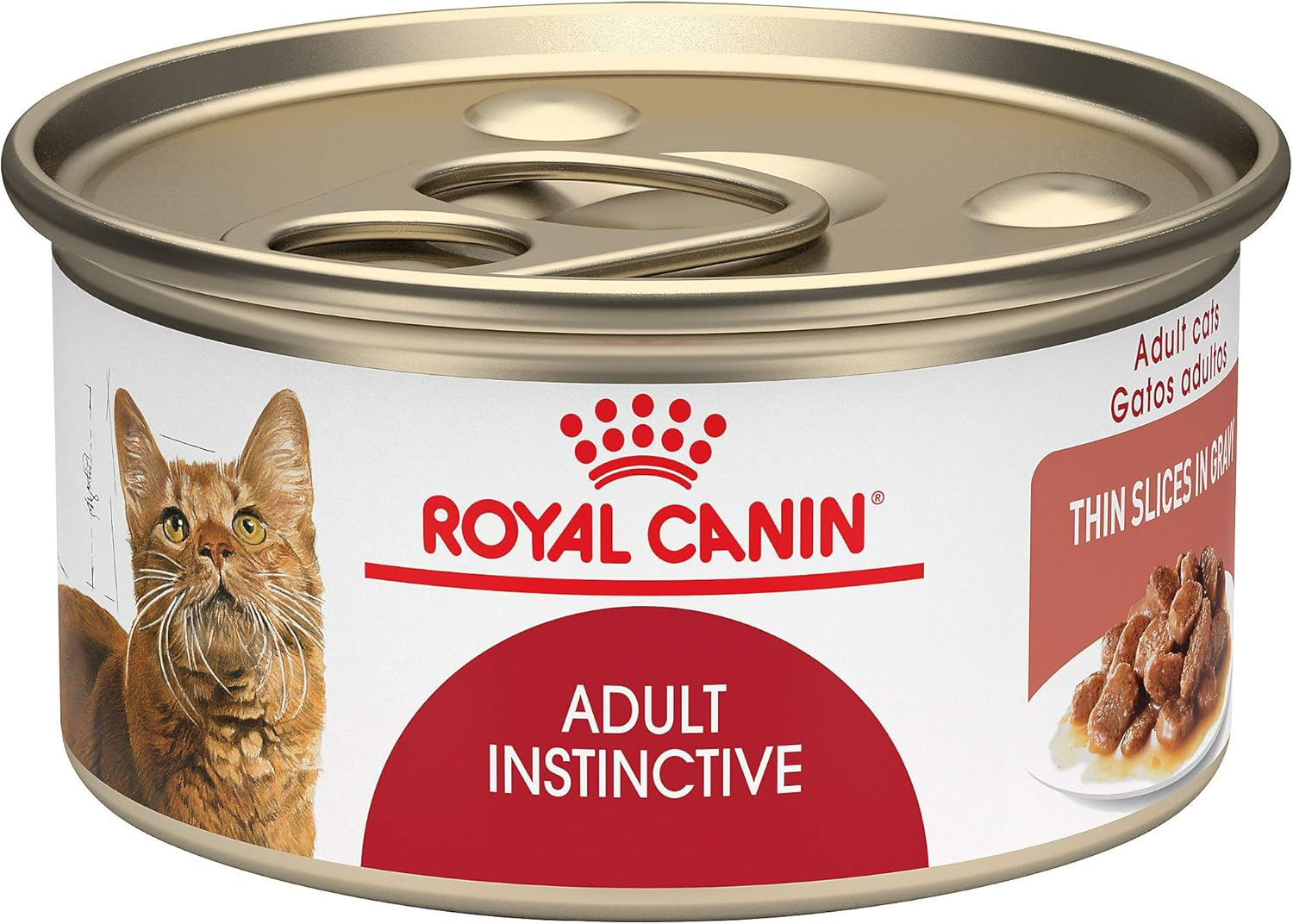 Royal Canin Adult Feline Health Nutrition Instinctive Thin Slices in Gravy Canned Wet Cat Food, 3 Oz Can (24-Count)