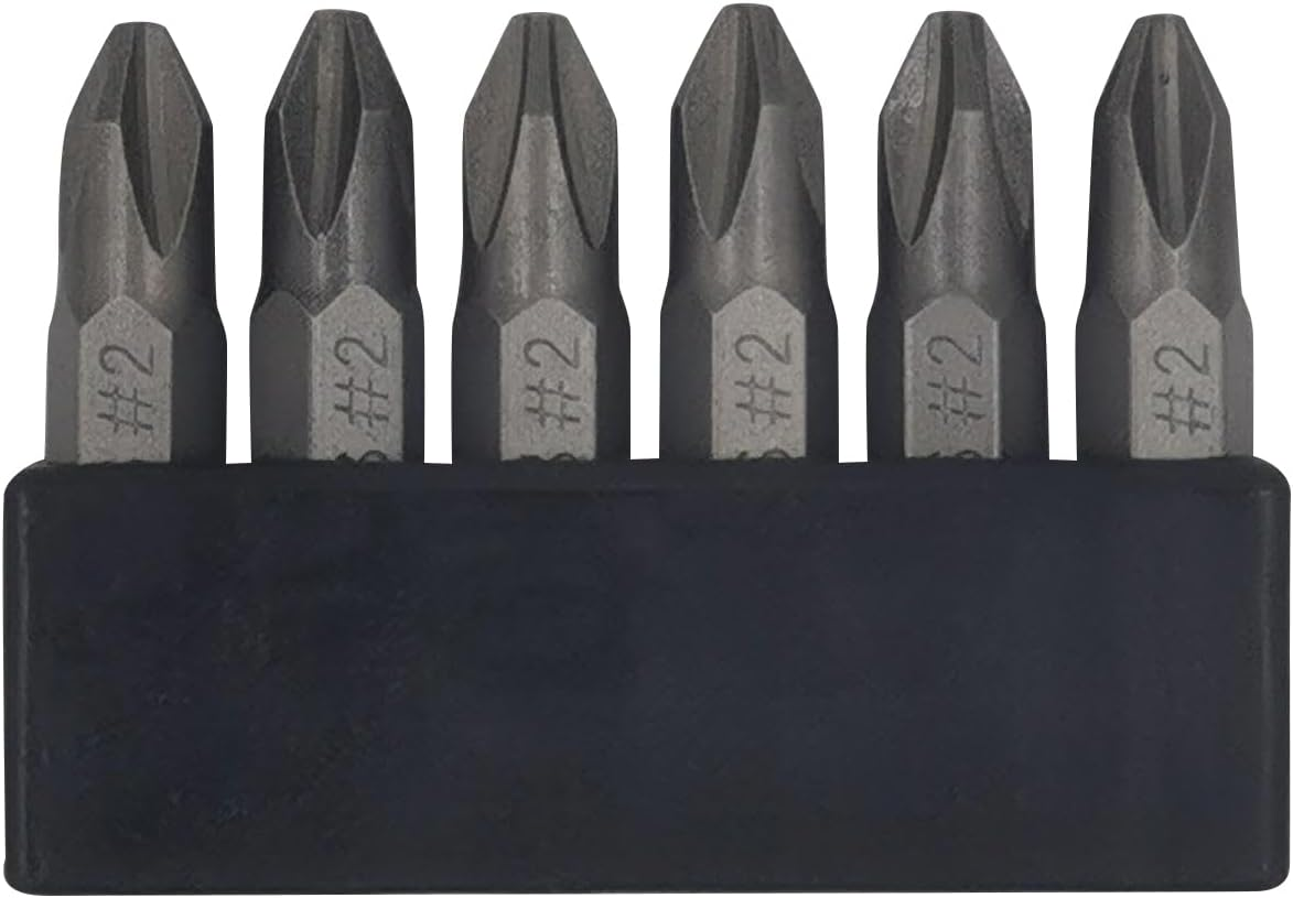 6Pcs 35Mm JIS Screwdriver Bit Set with Magnetic Tip, #1X2 #2X2 #3X2, Grey