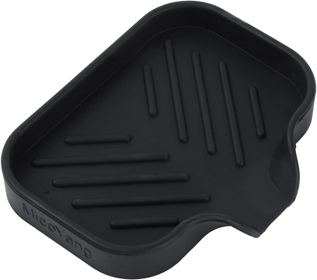 Silicone Bathroom Soap Dishes with Drain Spout-Bathroom and Kitchen Sink Organizer,Sponge Holder,Dish Soap Tray,Perfect for Dispenser,Scrubber,Bottle,Cup on Sink or Counter-Black 4.9