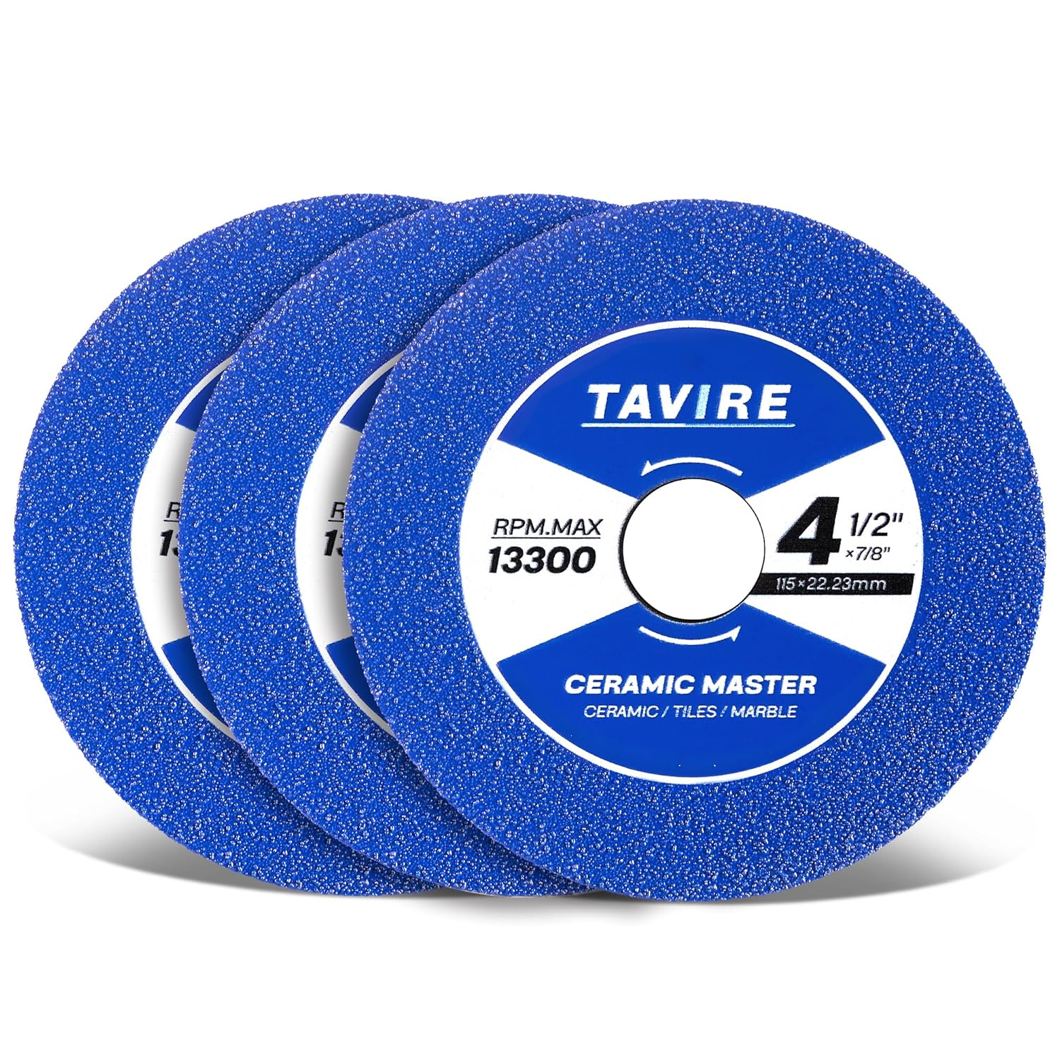 3 Discos Diamante 4 1/2 Pulg Amoladora 7/8 Arbor Corte Ceramica Porcelana Piedra