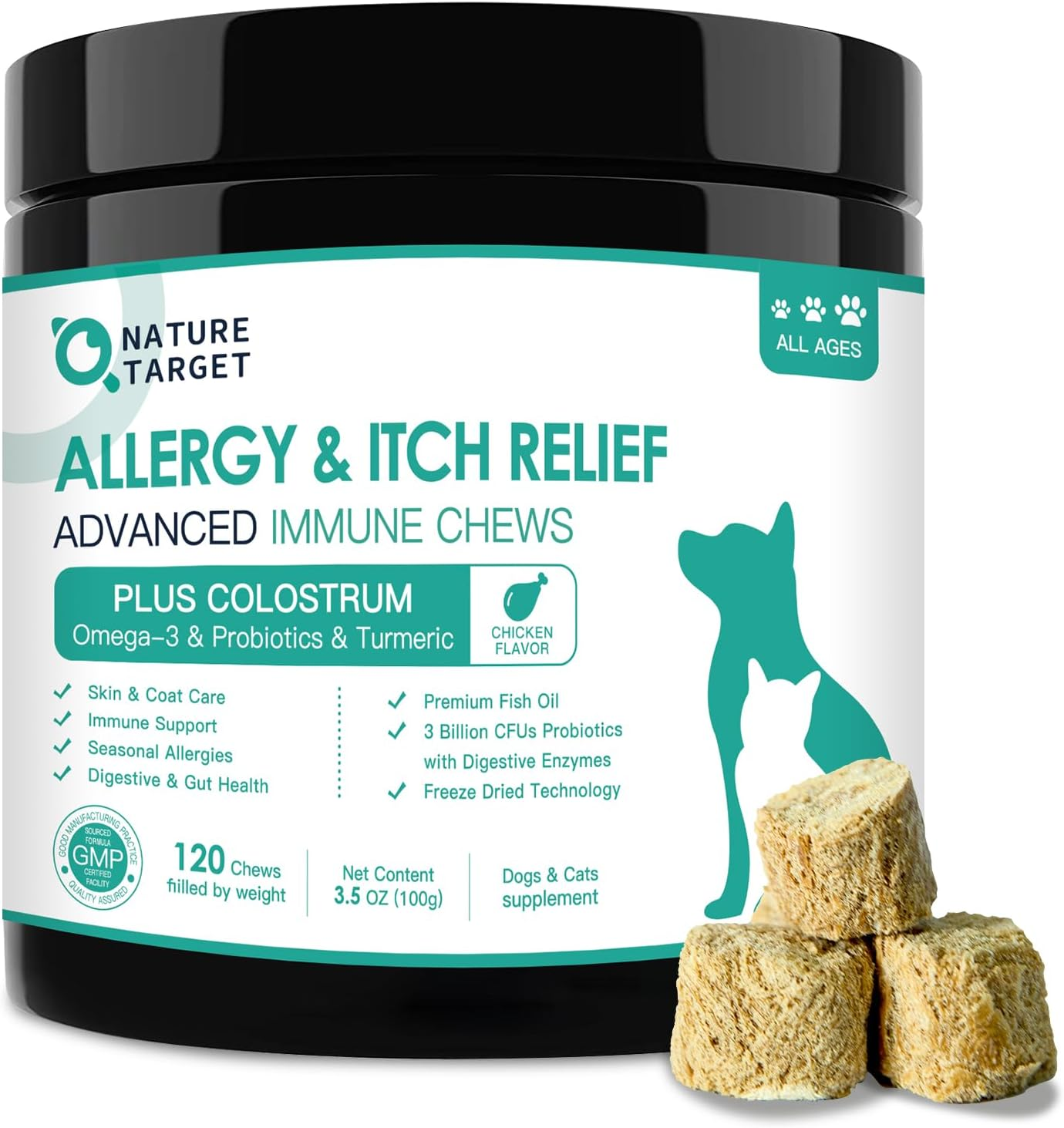 Dog Allergy Relief Chews Probiotics,Colostrum,Immune Health,Anti Itch&Allergies