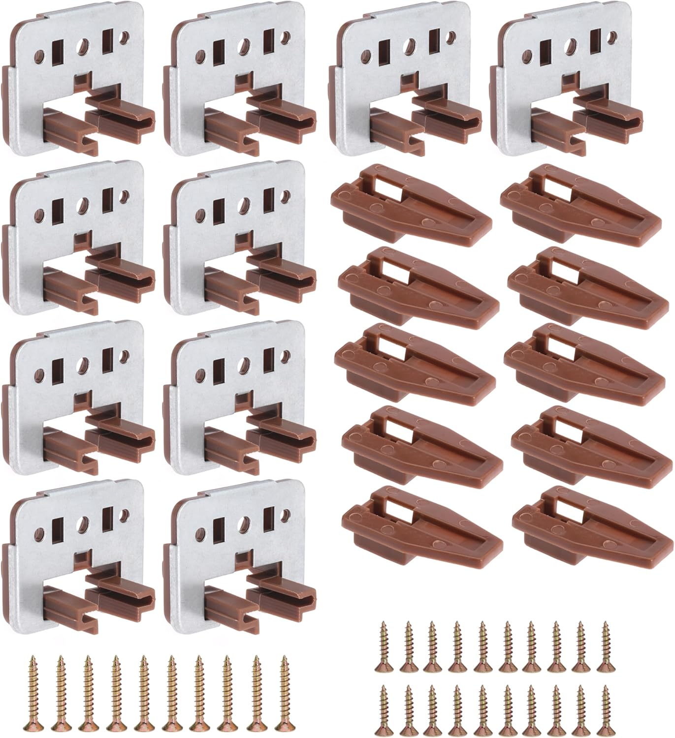 10Pcs Drawer Slide Track Guide Glide with Drawer Guide Metal Backing and Drawer Stop for Center Mount Drawer for Dressers for Nightstand for Rite-Trak I 168 Drawer Slide Systems