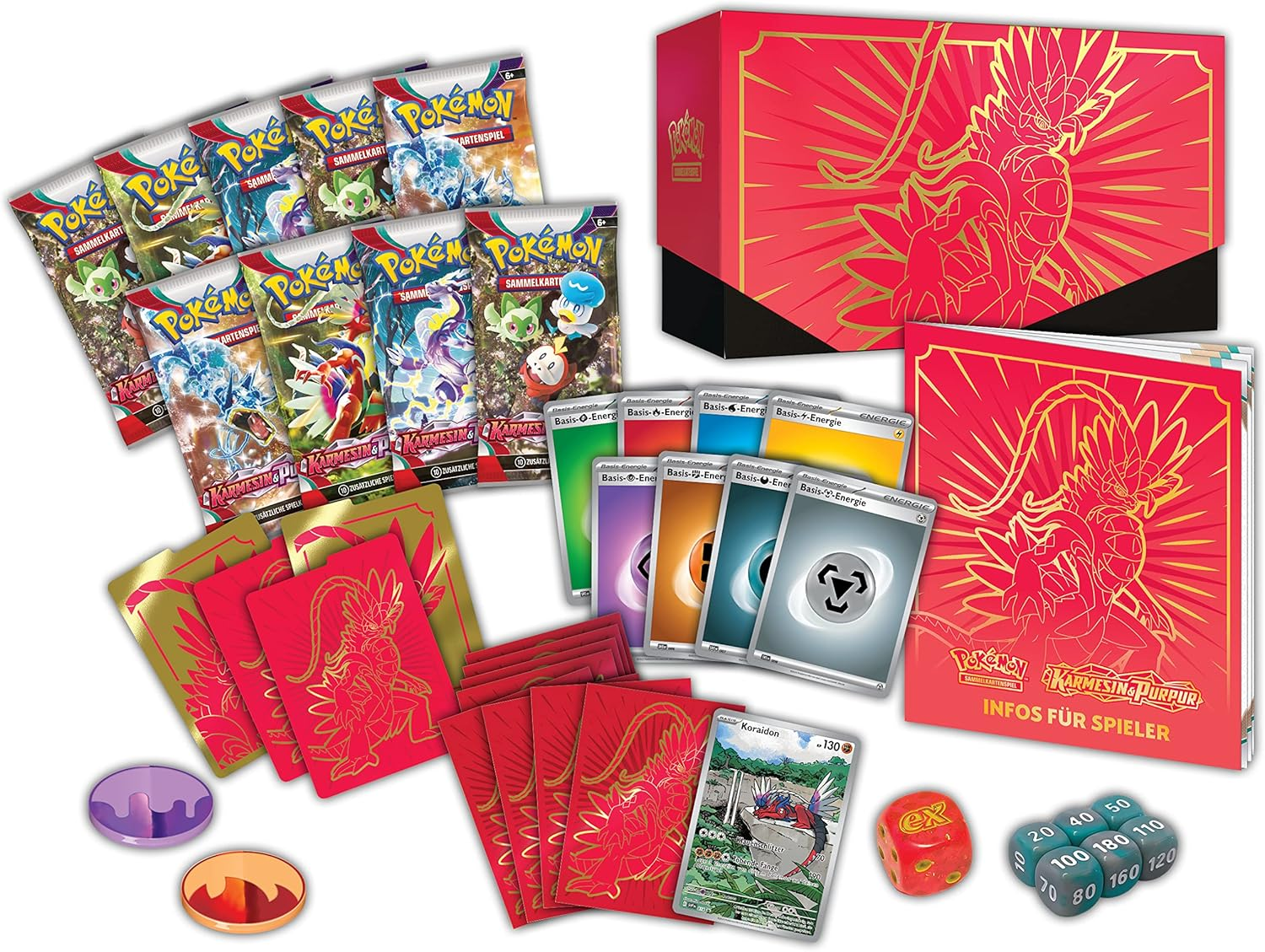 Pokémon - Trading Card Game: Top Trainer Box Crimson & Purple (Koraidon) (9 B... - Picture 6 of 13