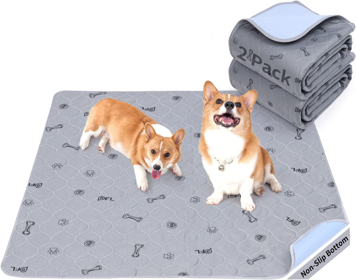 Anti-slip Playpen Mat Washable Dog Pee Pads - Reusable Puppy Training Mat With Waterproof & Anti-Slip Backing Dog Crate Pad