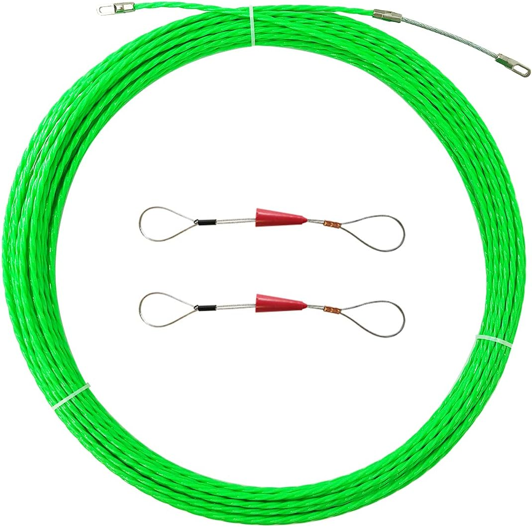 30M 100Ft Fish Tape Cable Puller Kit through Wall Wire Guide Device 4Mm PET  Cable Puller Duct Rodder Threader Fish Cable Fastener