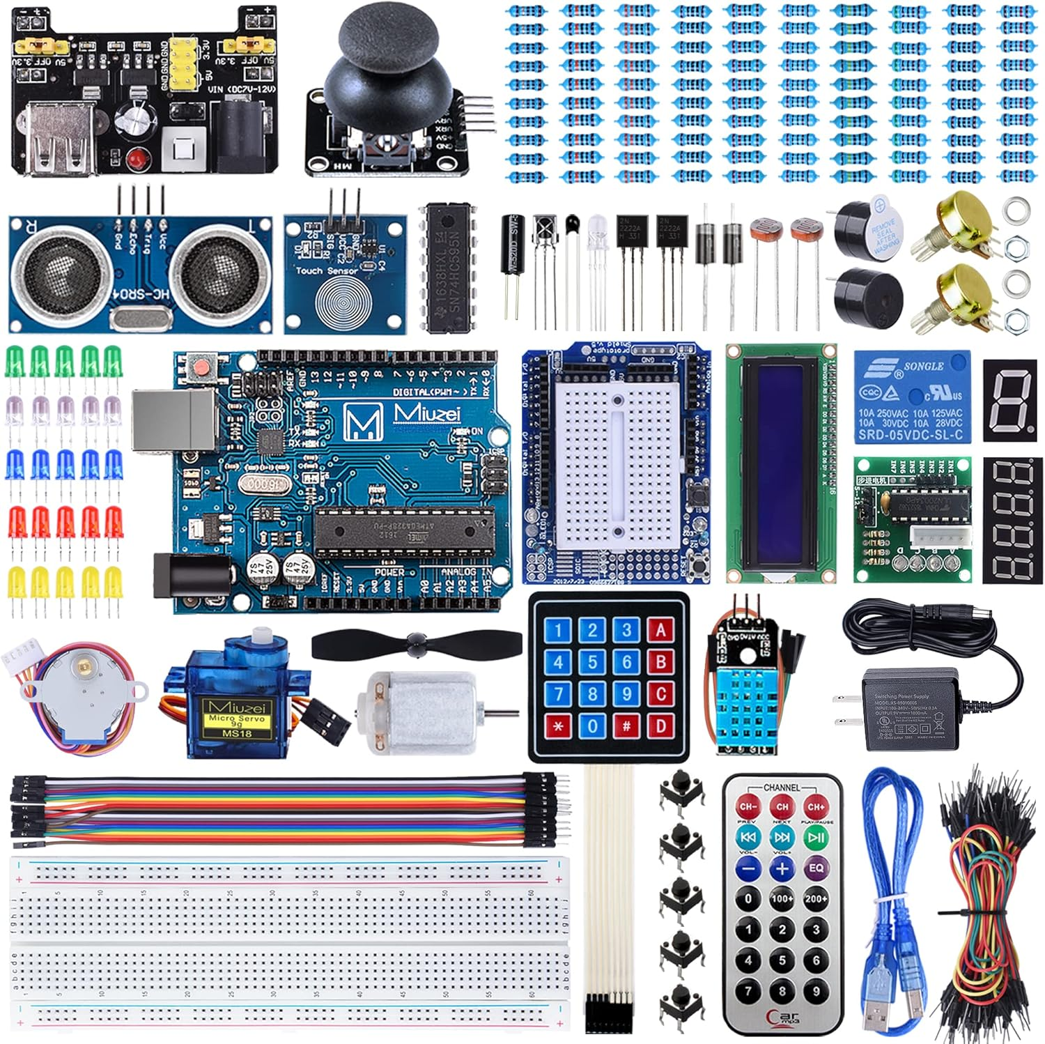 Miuzei Starter Kit Compatible with Arduino Projects, Microcontroller, LCD1602 Module