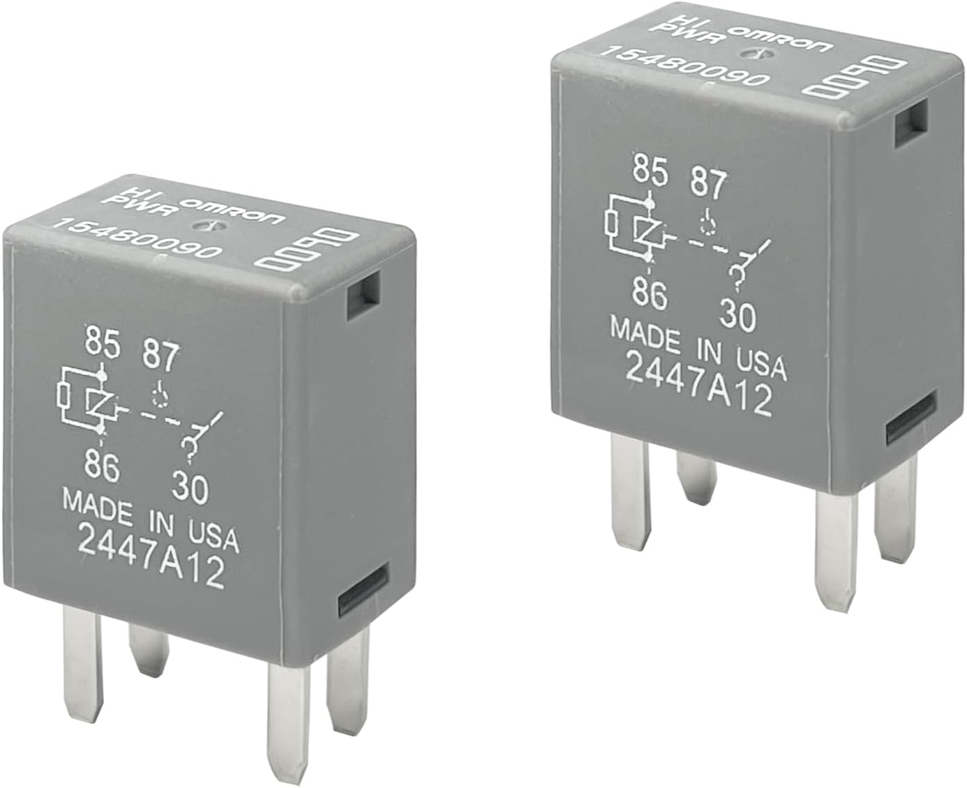 2PCS 12088567 8567 Automotive Relay, High-Performance 12VDC 30A 4Pin Fuse Box Relays, 12088567 8567 GM Ecm Flashers Relay Fit for Buick, Cadillac, Chevrolet, Ignition, Horn & More