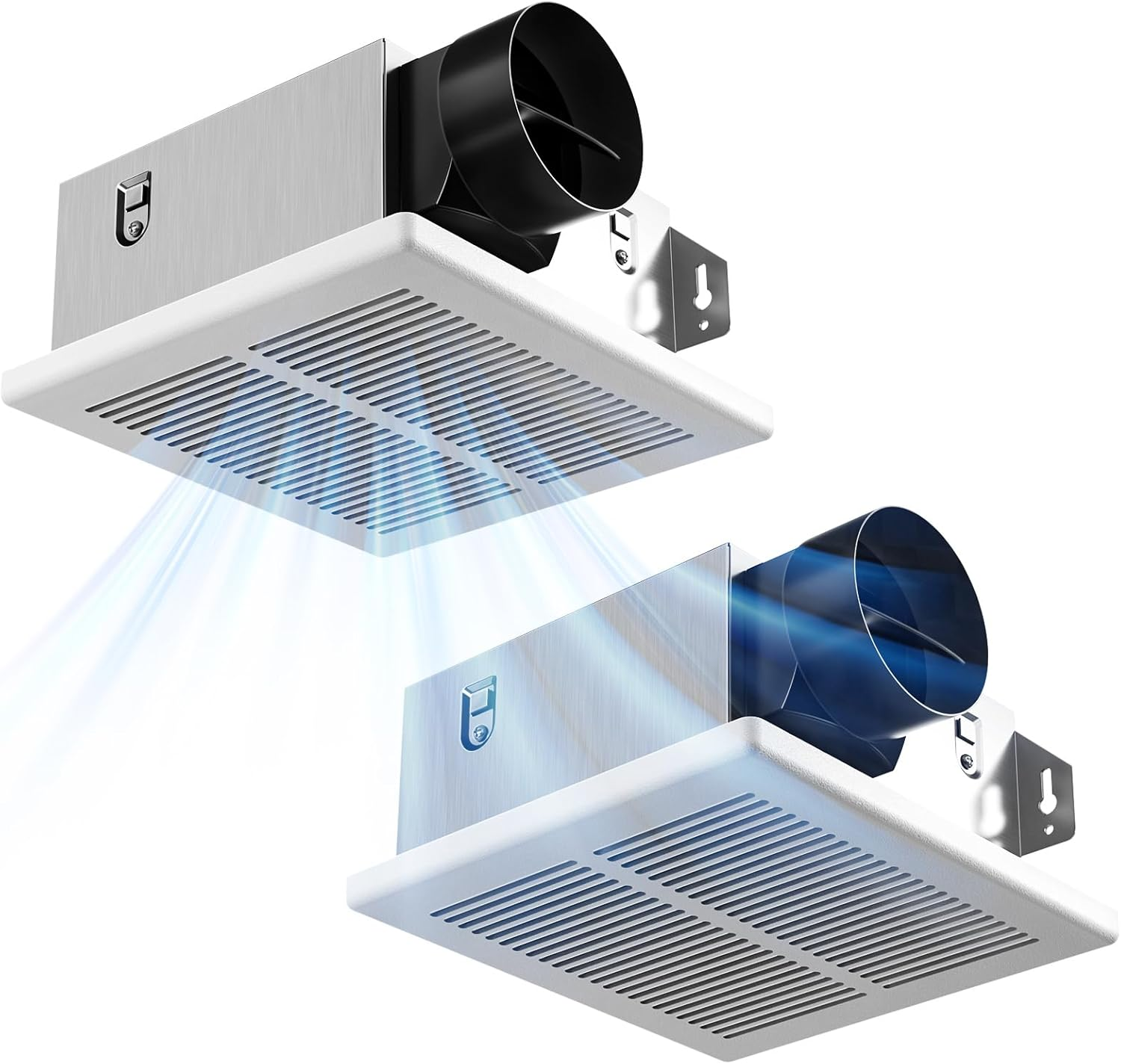 Bathroom Exhaust Fan 2 Pack, 80 CFM, 1.0 Sones, Low Noise, Easy to Install, Ceiling Mounted Retrofit Ventilation Fans, No Attic Access Needed- UL Certified