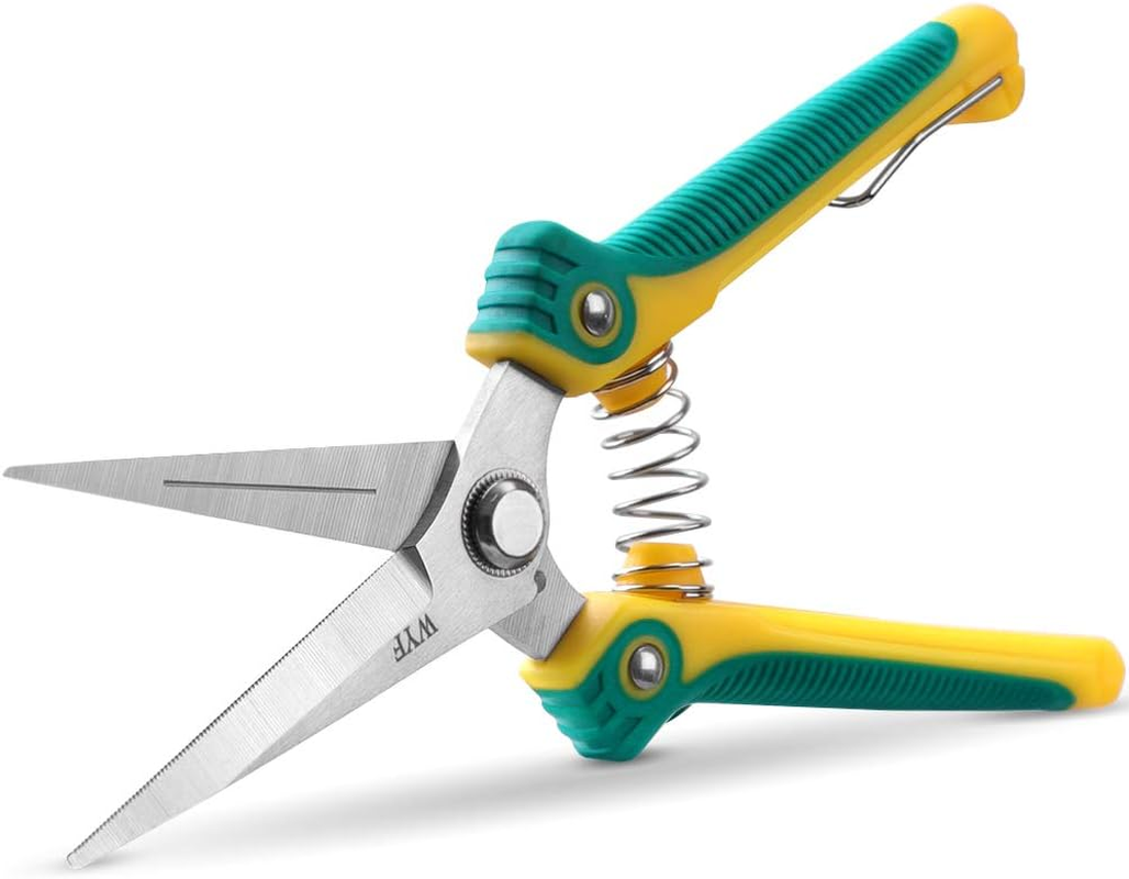 Pruning Scissors, Professional Garden Shears - Straight Stainless Steel Blades - Sharp Gardening Hand Pruner for Garden Harvesting Fruits, Vegetables, Trimming Flowers and , 8.1IN