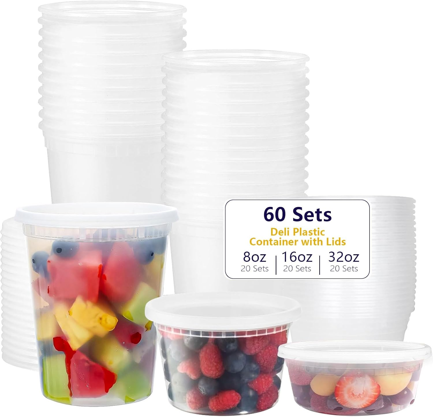36-Pack 32 oz Plastic Deli Food Containers with Lids plastic soup containers ... - Picture 18 of 20