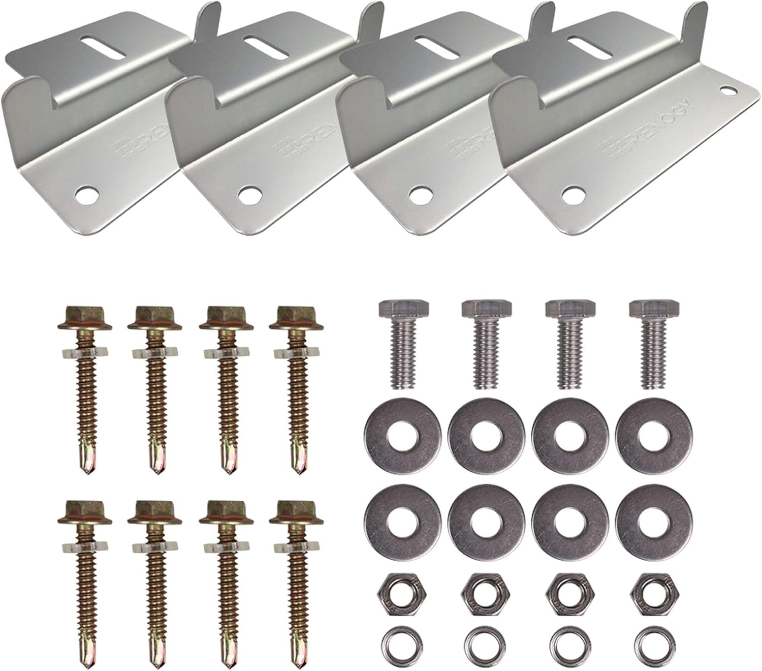 RNG-MTS-ZB Solar Panel Mounting Z Bracket Mount Supporting for RV, Roof, Boat, Set of 4 Units
