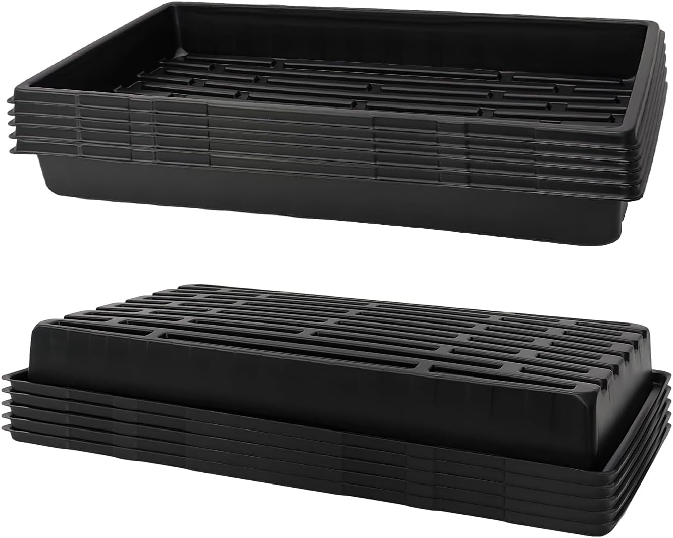 10-Pack 1020 Seed Starting Trays Heavy Duty Reusable Propagation Flats