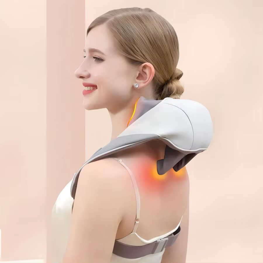 Wireless Neck Shoulder and Back Massager Brushless Motor 6D Deep Tissue Kneading Massage Pillow Shawl Best Gifts for Women Men
