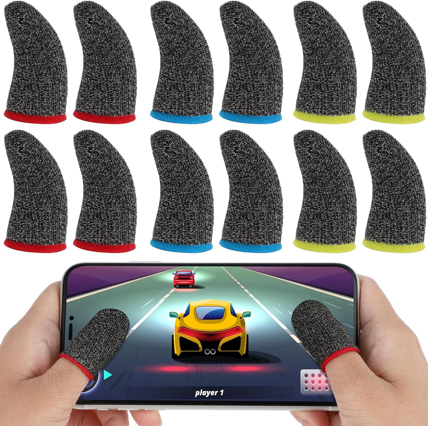 Ouligay 30PCS Finger Sleeves for Gaming Breathable Finger Sleeve Gloves for Gaming Finger Thumb Sleeves Set Gamer Thumb Sleeves Finger Covers Dedales Para Dedos Gamer for Mobile Phone Game