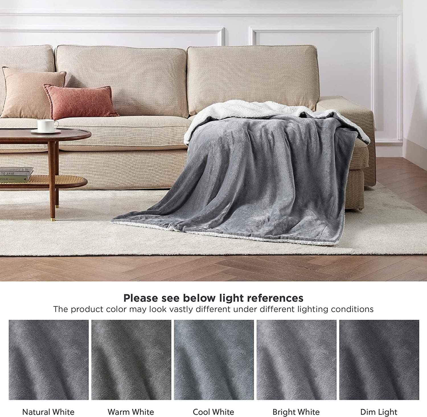 Bedsure Sherpa Fleece Throw Blanket Twin Size for Couch - Thick and Warm Blan... - Picture 11 of 16