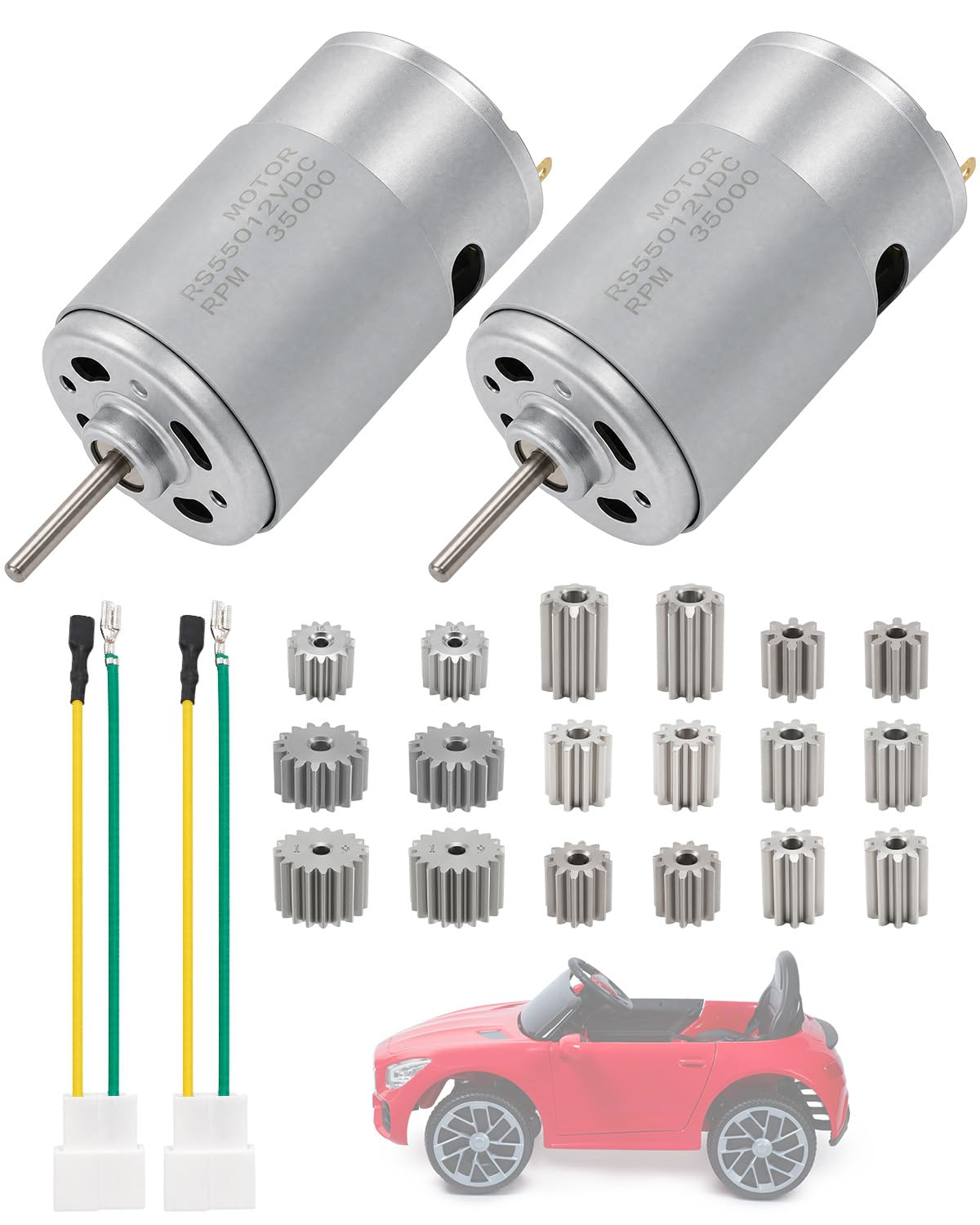 2 PCS RS550 DC Motor 12V 35000RPM for Power Wheel Ride-On Car Upgrade
