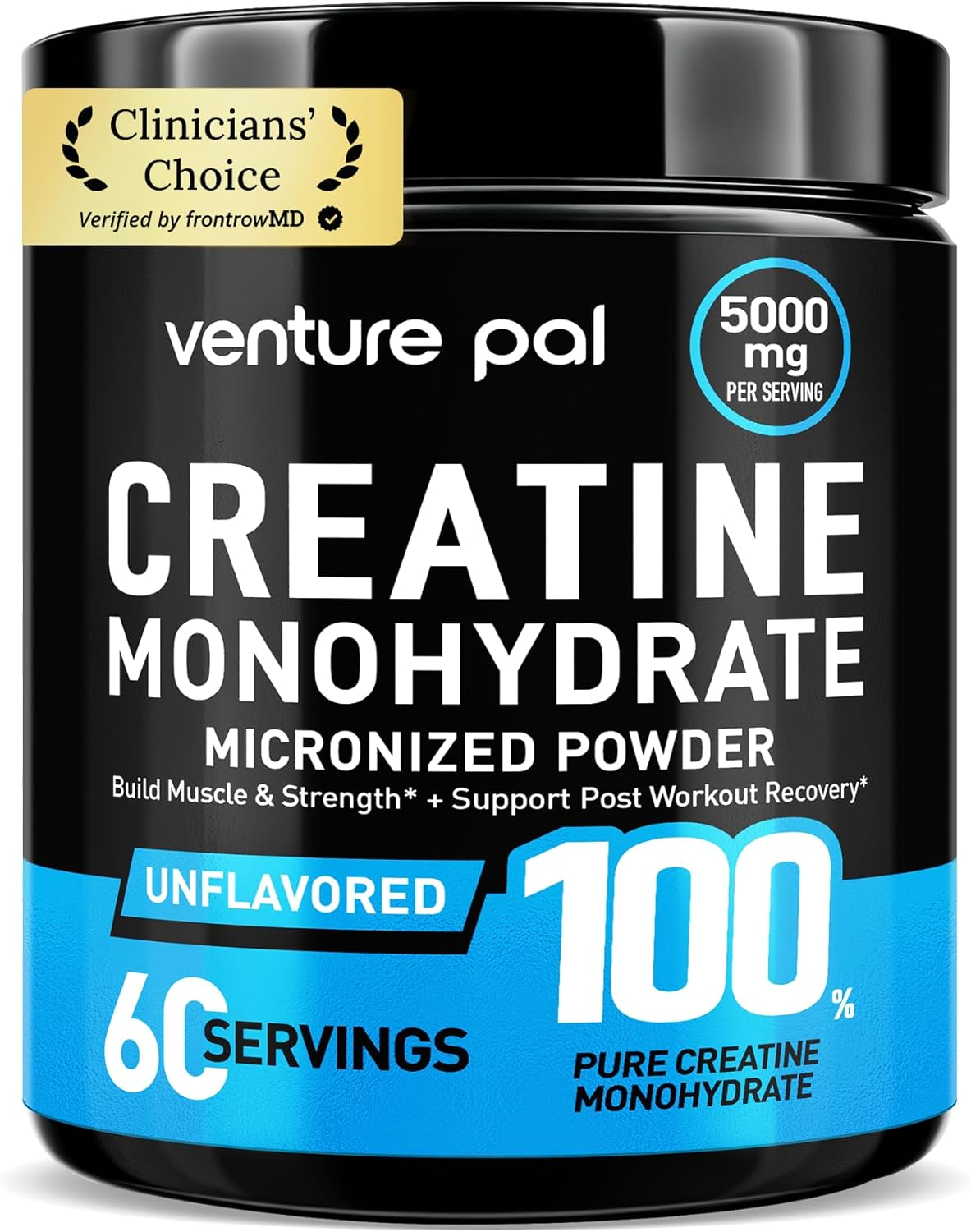 100% Pure Micronized Creatine Monohydrate Powder, Unflavored Creatine for Women & Men, Vegan, Keto, Gluten Free, 5 G (5000Mg) per Serving, Creatina Monohidratada En Polvo