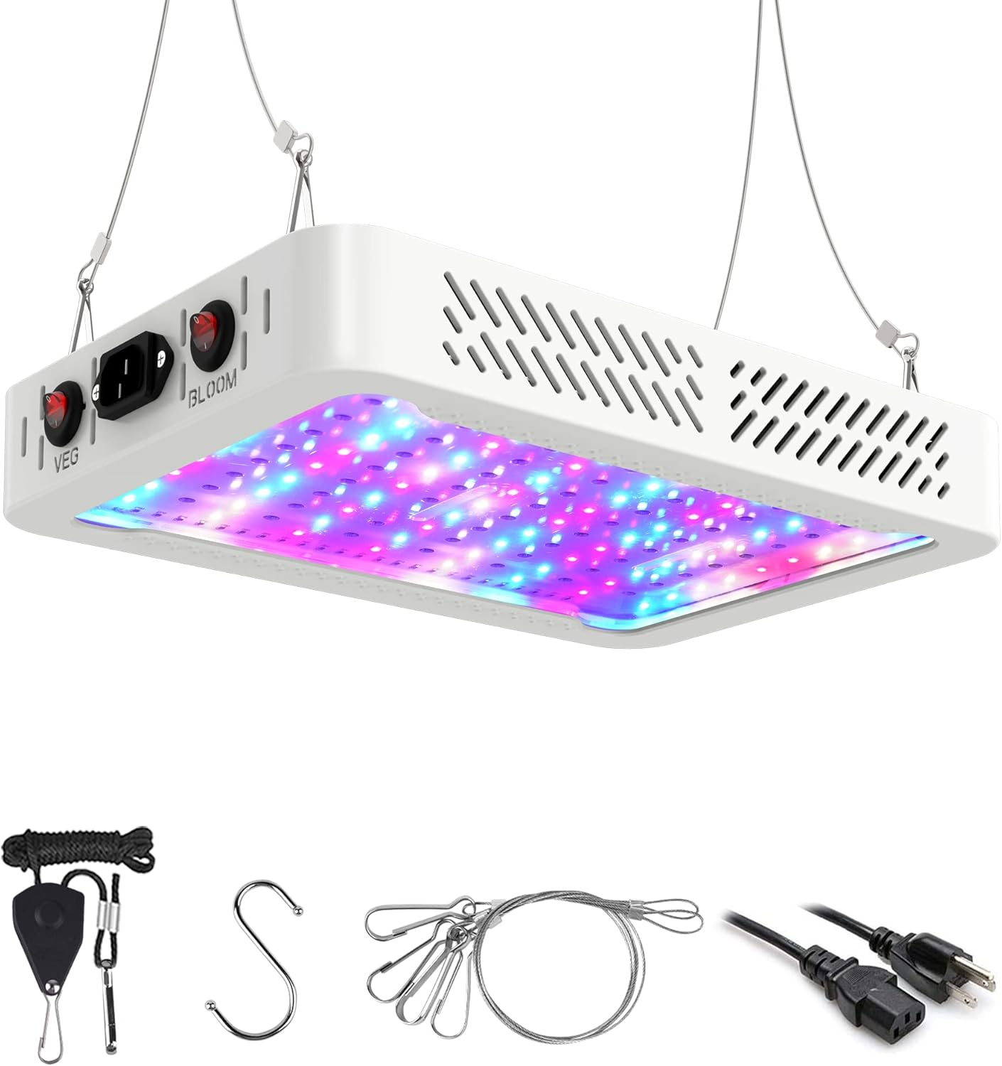 1000W LED Grow Light — Full Spectrum Indoor Plant Light with Dual Chips & Switch