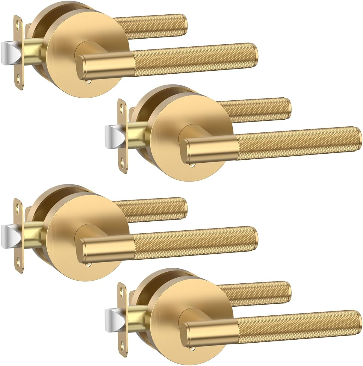4 Pack Champagne Bronze Privacy Interior Door Handles