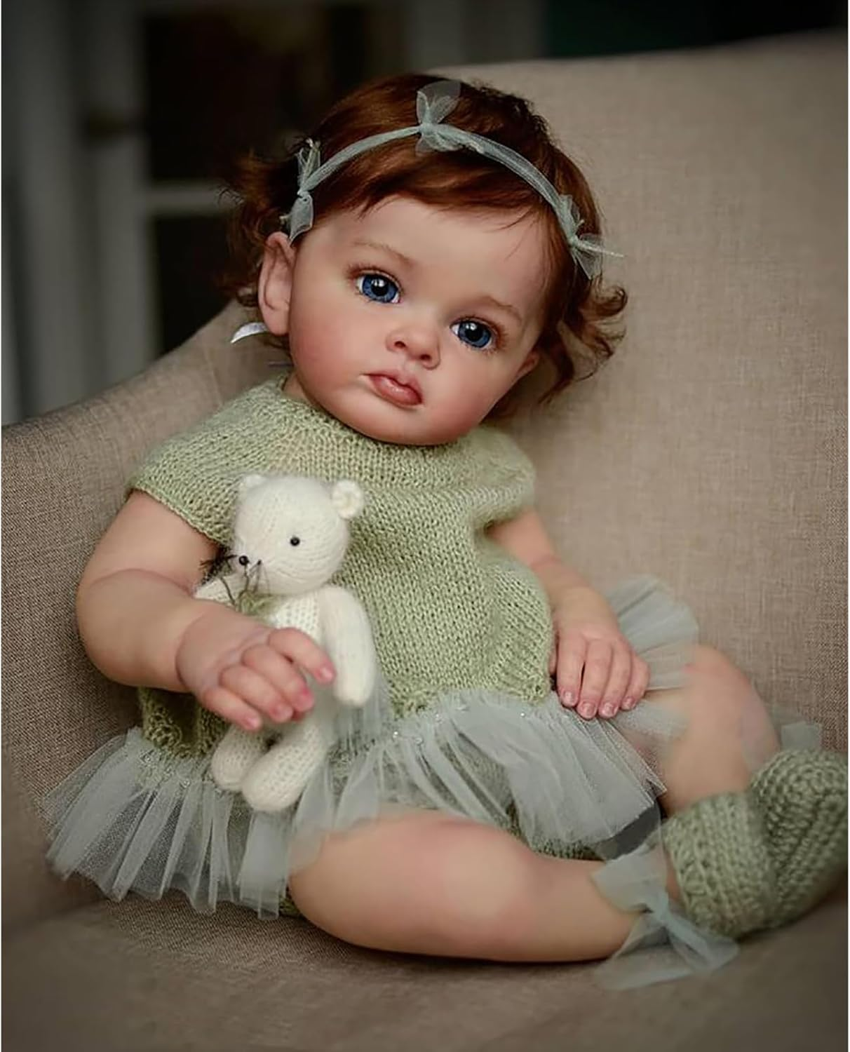 Reborn Baby Dolls Girl Lifelike Handmade Soft Silicone Vinyl Newborn Toy Looks Real 22 Inches 55Cm Magnetic Mouth Baby Dolls Gift