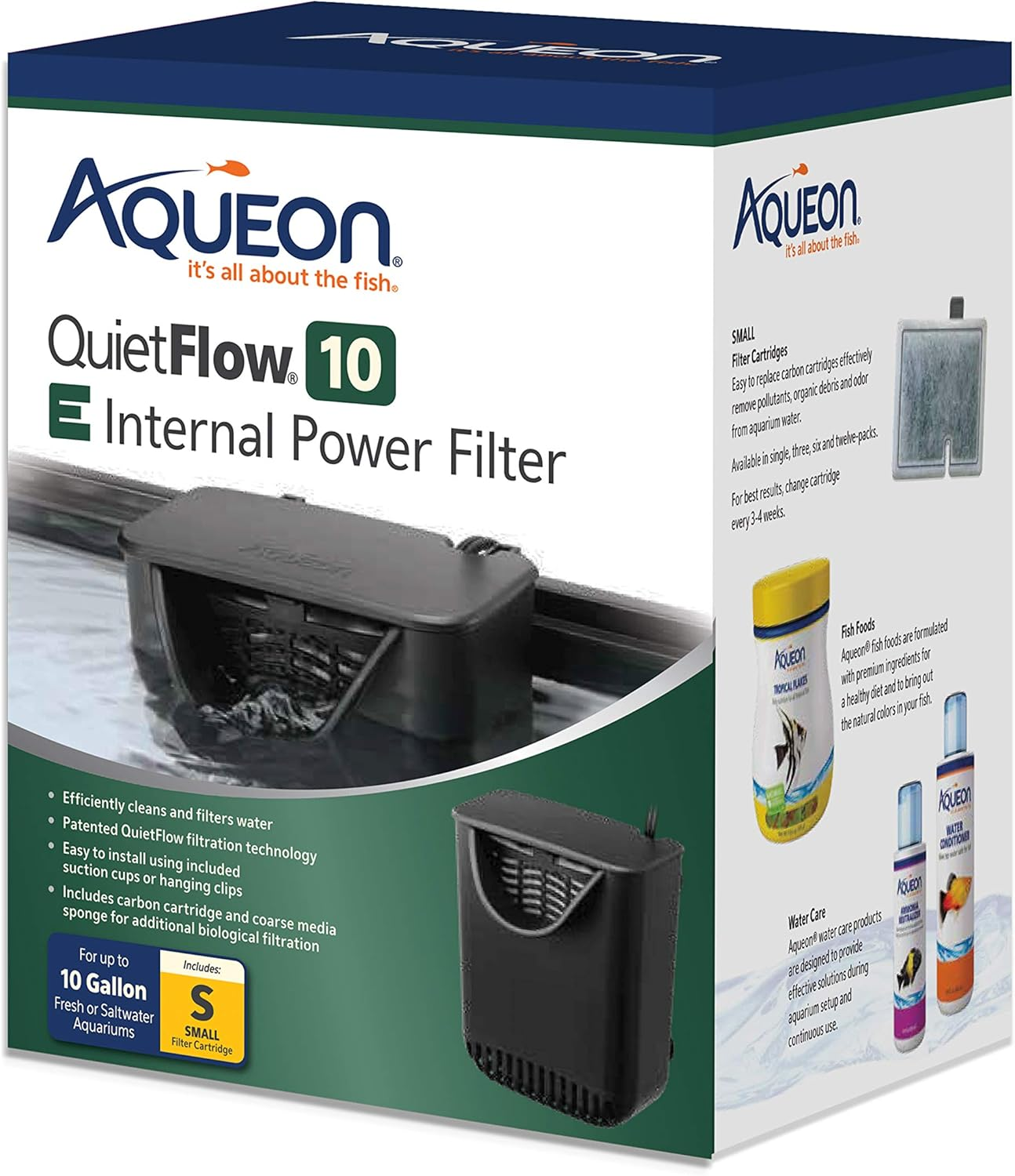 Quietflow 10 E Internal Aquarium Fish Tank Power Filter, Small, for up to 10 Gallon Fish Tanks
