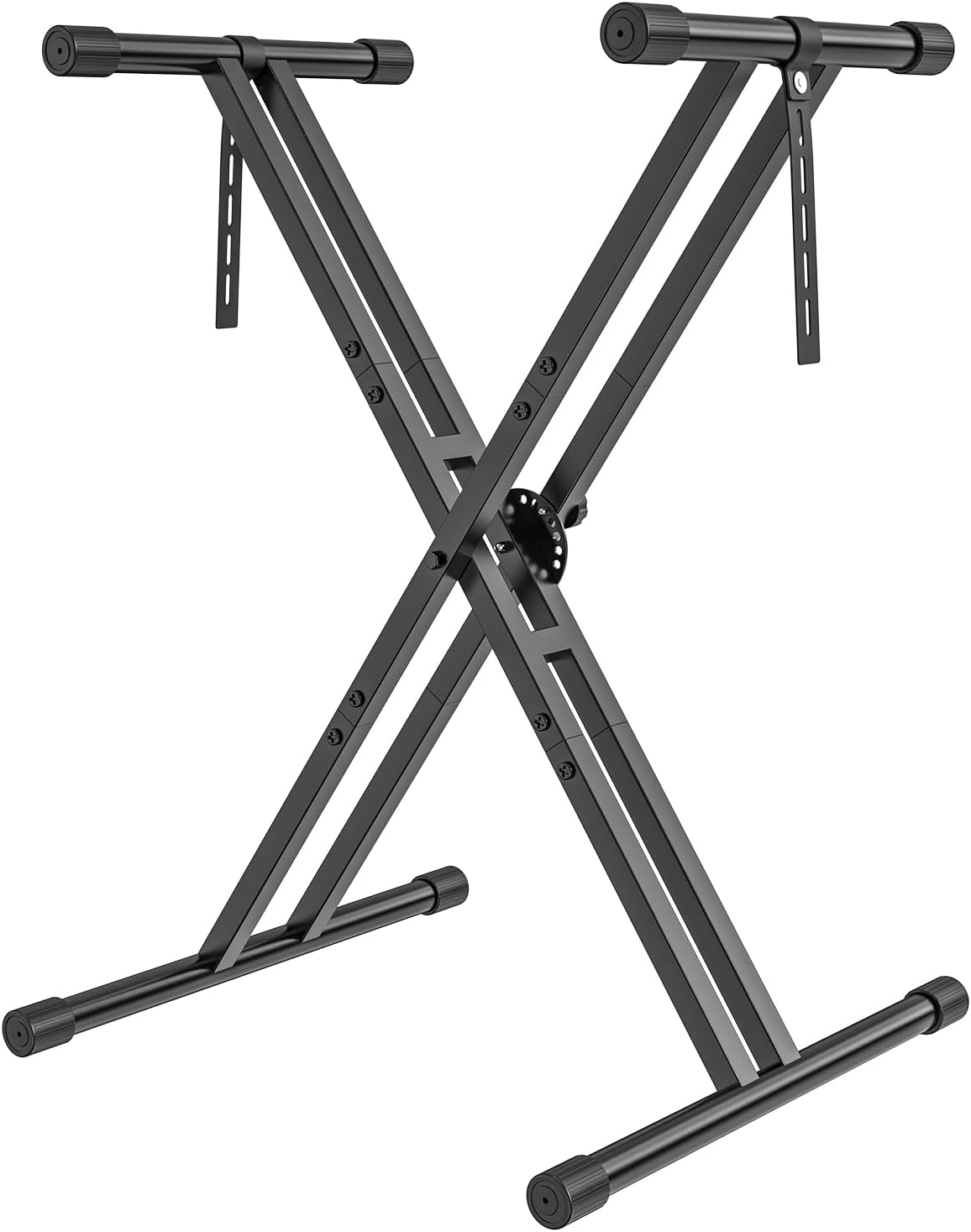 Keyboard Stand - Robust Double X Design with Reinforcement Strap for 54-88 Keys Digital Pianos, DJ Mixers, Turntables, Synthesizers & MIDI Keyboards Maximum Load: 100 lb (45 kg)