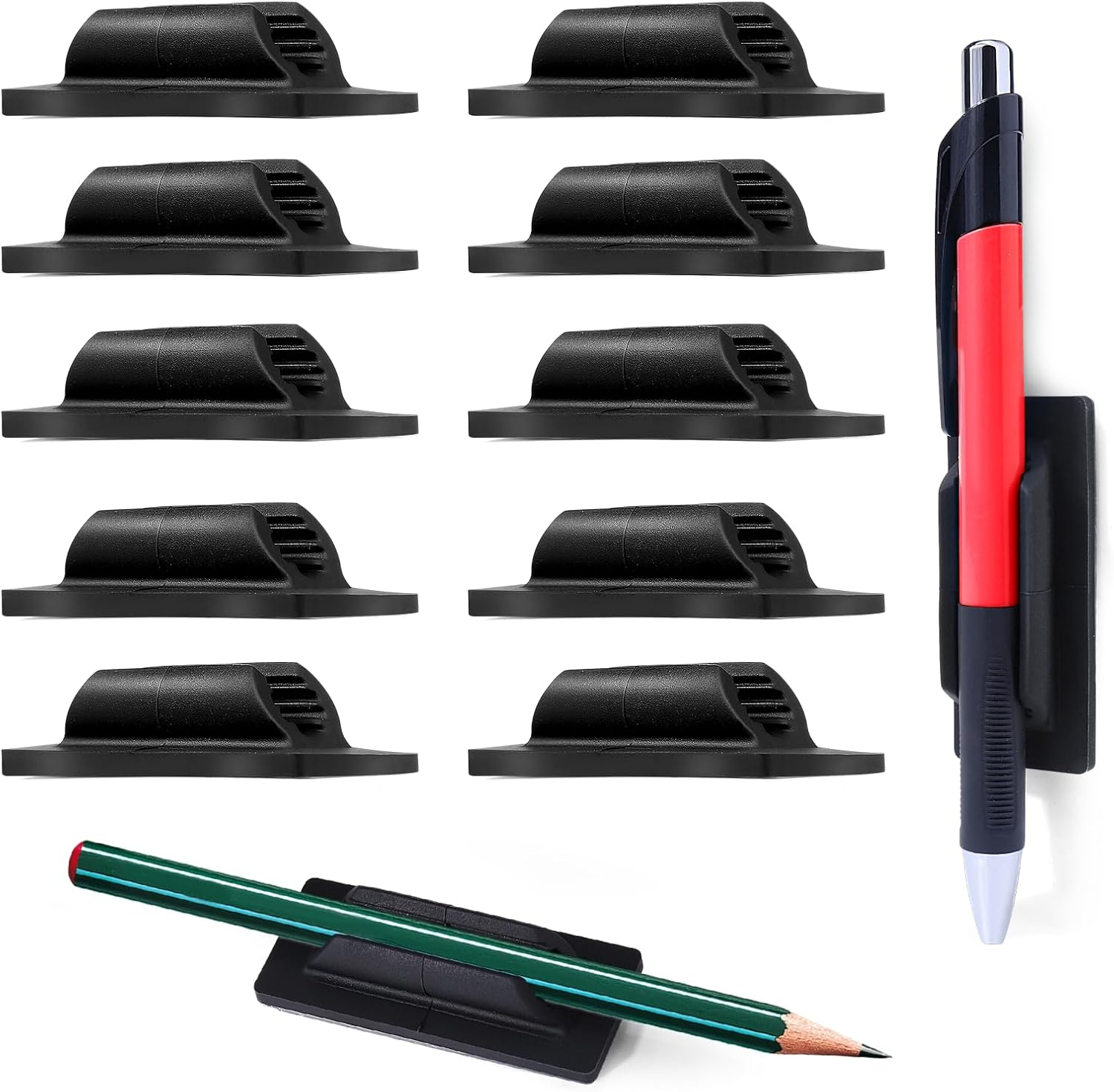 Pencil Holder for Desk,10Pcs Pen Holders for Classroom Clipboard Attachment,Silicone Adhesive Pencil Holder for School Student Kids Desk Teacher Office Accessories