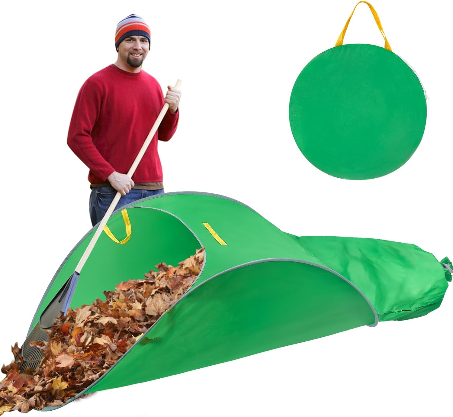 UQM Leaf Collector,Extra Large Portable Pop up Leaf Bags, Foldable Leaf Pick up Tools, Reusable Yard Garden Bags for Leaves Lawn Trash