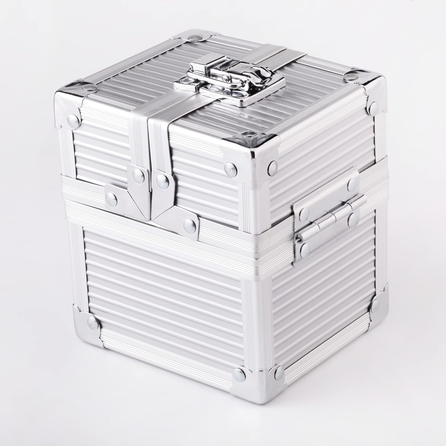 Metal Silver Deck Box Dice Box for Deck Protector Storage Trading Cards TCG Ultra Pro Sleeve MTG Magic Fab YGO EDH Commander Toploader TCG PTCG